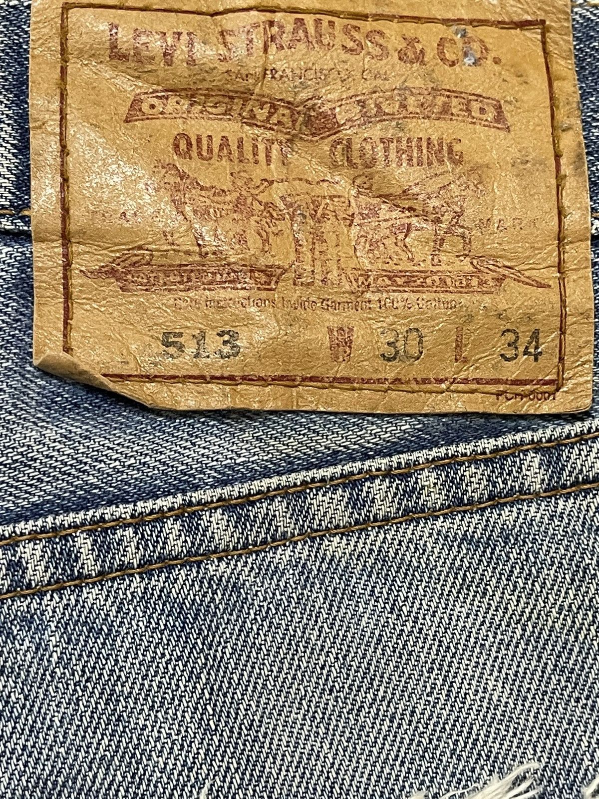 Levi's Vintage 90s Japan Levis 513 Faded Wash Distress Loose Jeans Size US 30 / EU 46 - 9 Thumbnail