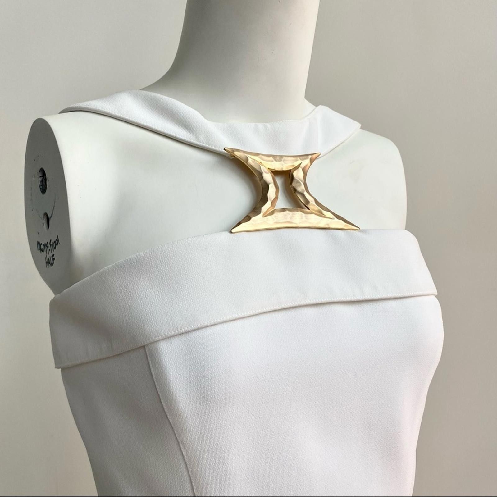 Thierry Mugler VTG THEIRRY MUGLER Iconic Vintage White Bandeau Sheath Dress Size S / US 4 / IT 40 - 2 Thumbnail
