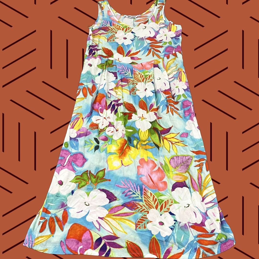 Jams World VINTAGE Jams World Womens Midi Dress Sleeveless Floral Pockets Hawaii Casual Summer 1970s Size M / US 6-8 / IT 42-44 - 1 Thumbnail