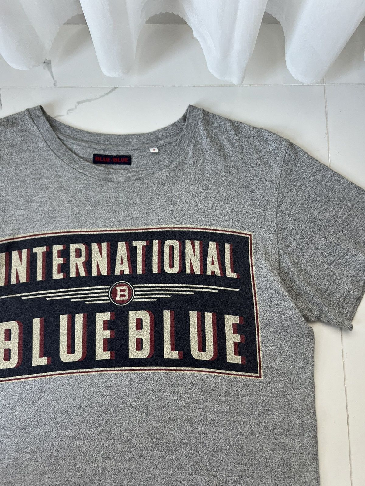 Blue Blue Japan × Japanese Brand × Vintage 90’s BLUE BLUE INTERNATIONAL RETRO RARE Y2K BIG LOGO TEE Size US M / EU 48-50 / 2 - 2 Thumbnail