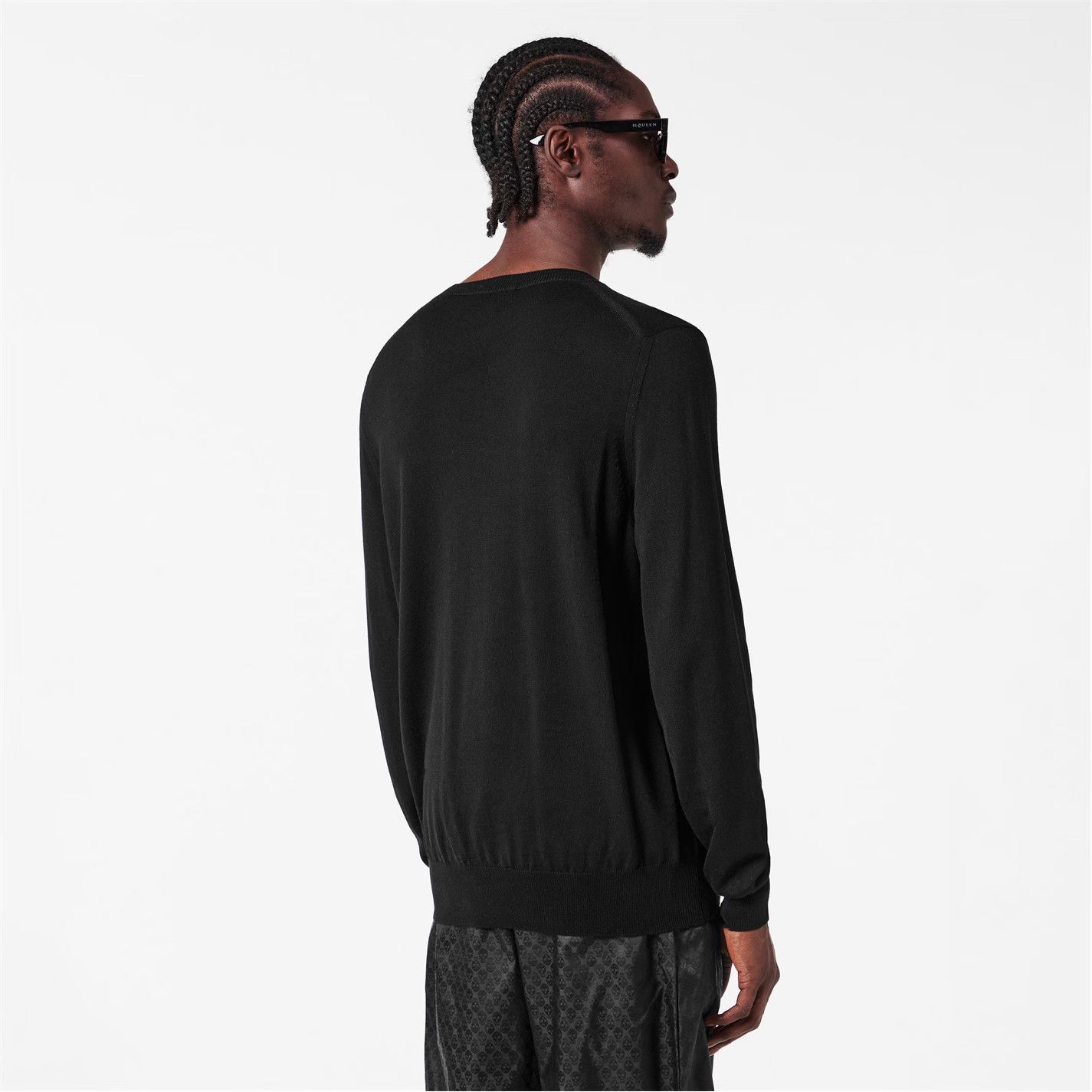 Alexander McQueen o1g2r1mq0326 Alex Flock Crew Sweatshirt in Black Size US XL / EU 56 / 4 - 4 Thumbnail