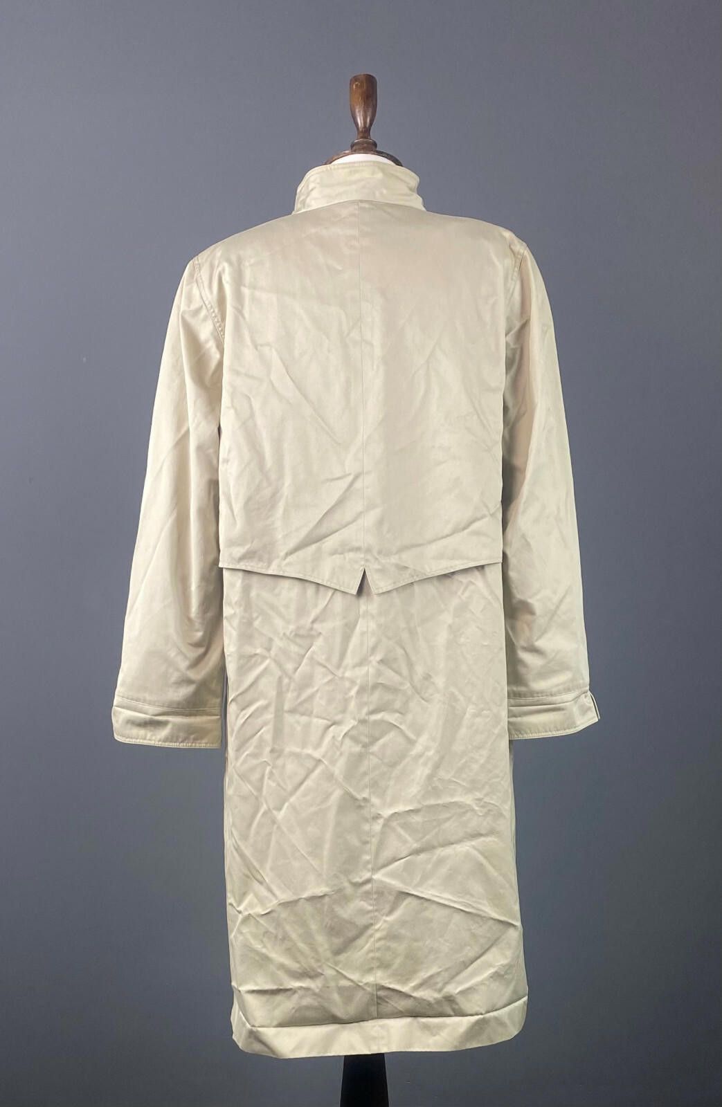 Designer Ladies Hensel & Mortensen Ivory Button Down Trench Coat Size L / US 10 / IT 46 - 6 Thumbnail