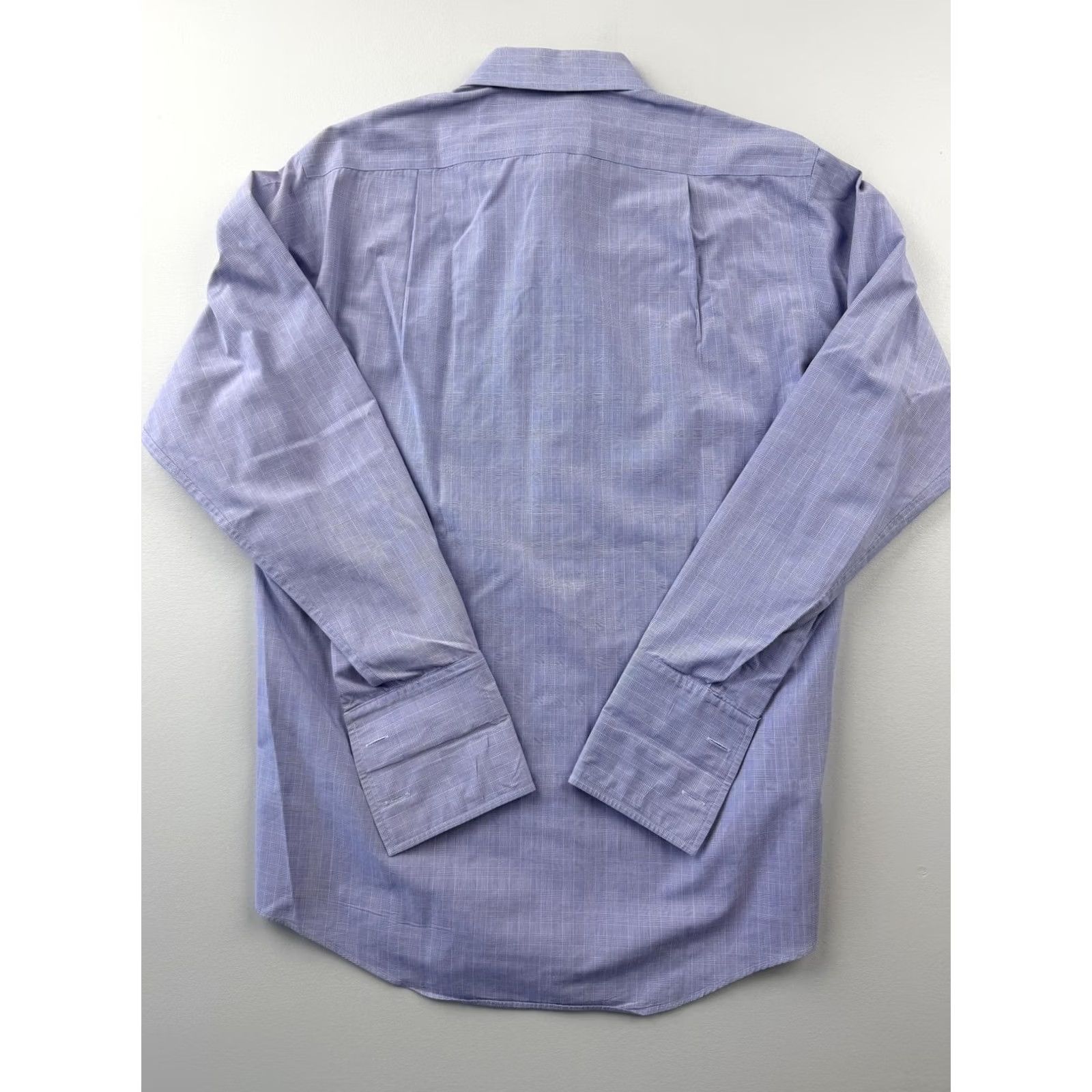 Brooks Brothers Brooks Brothers Dress Shirt Mens 15 32/33 Blue Check Non-Iron French Cuff Cotton Shirt Mens Regular Long Sleeve Button Neck 15 Size 40R - 2 Thumbnail