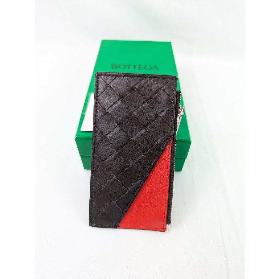 Bottega Veneta o1rshd1 Size: OS / Intrecciato Calfskin Card Case Black/Red Size ONE SIZE - 1 Thumbnail