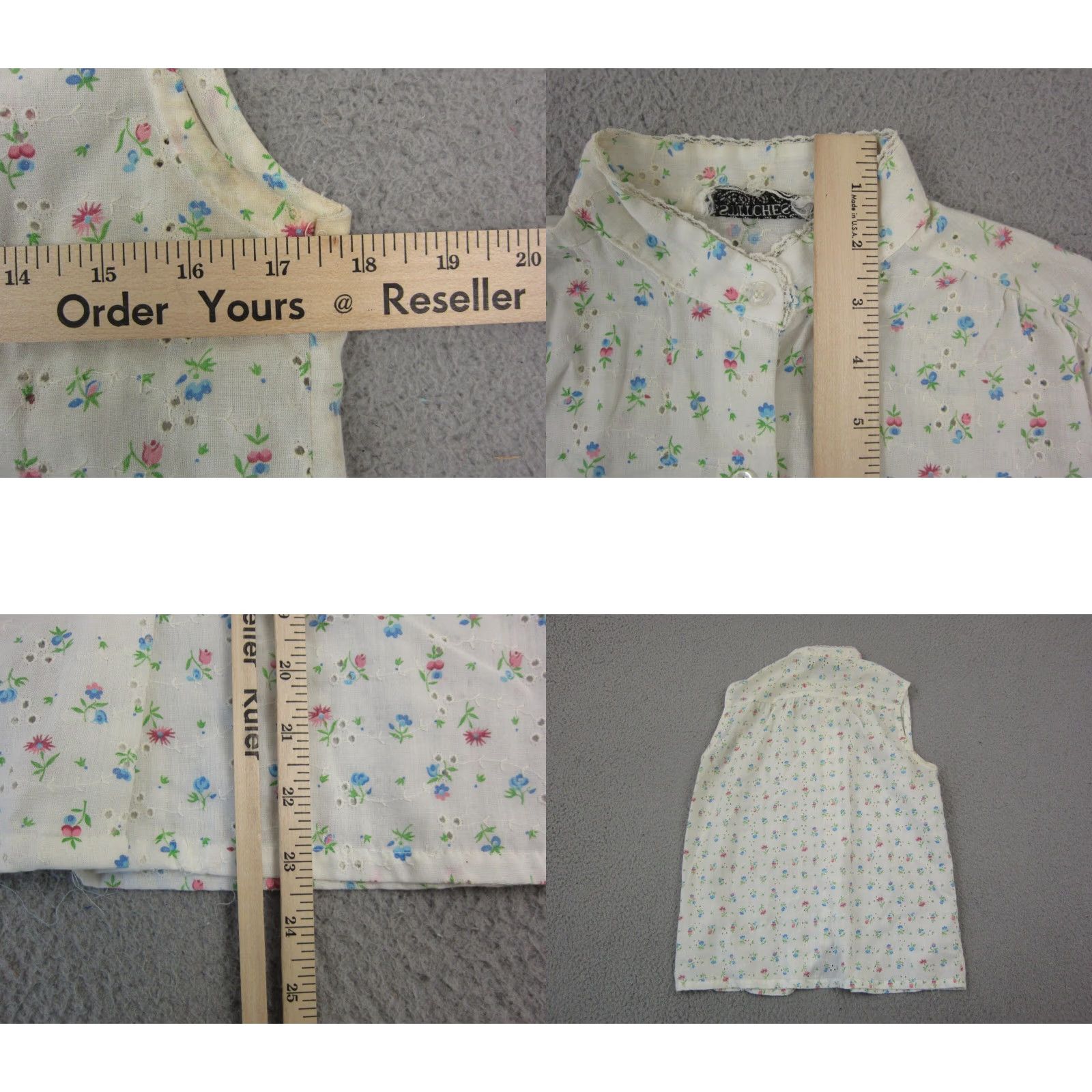 Vintage VINTAGE Stitches Blouse Shirt Womens Small White Floral Sleeveless Collared 90s Flower Casual Lightweight Womens Blouse Size S / US 4 / IT 40 - 8 Thumbnail