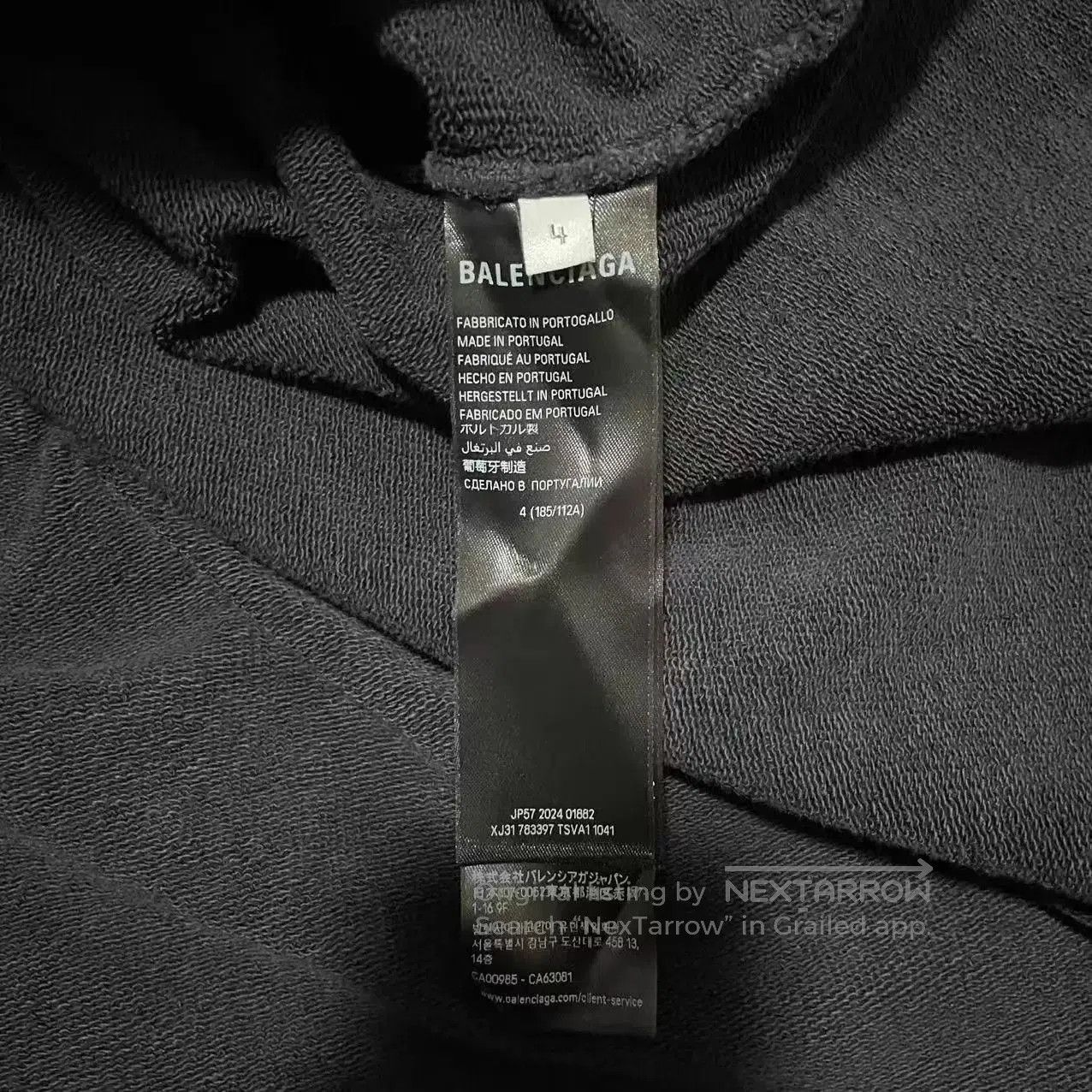 Balenciaga Black Distressed Hoodie with Embroidered Back. Size US XL / EU 56 / 4 - 4 Thumbnail