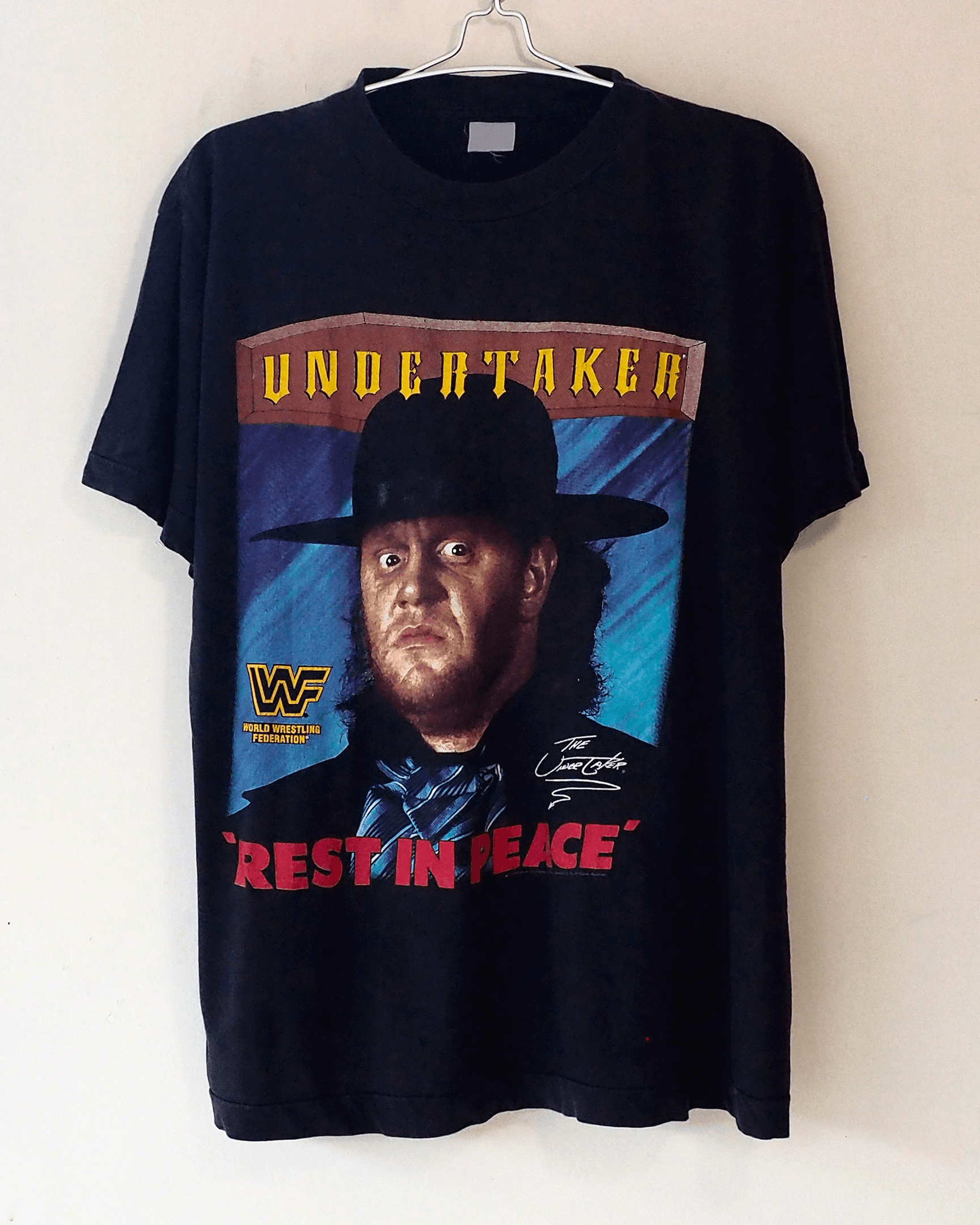 Vintage Vintage 1991 WWF/WWE Undertaker 'Rest In Peace' Shirt XL Size US XL / EU 56 / 4 - 2 Thumbnail