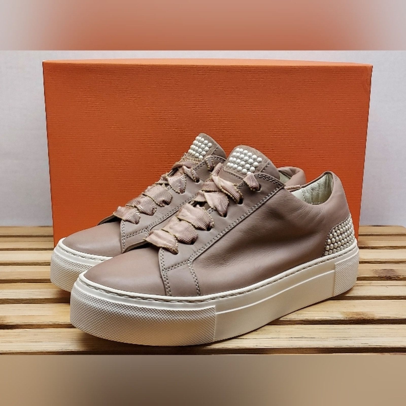 AGL AGL Womens Pale Skin Milk Sneaker Shoes Size 36.5 (6.5) Size US 6.5 / IT 36.5 - 1 Thumbnail