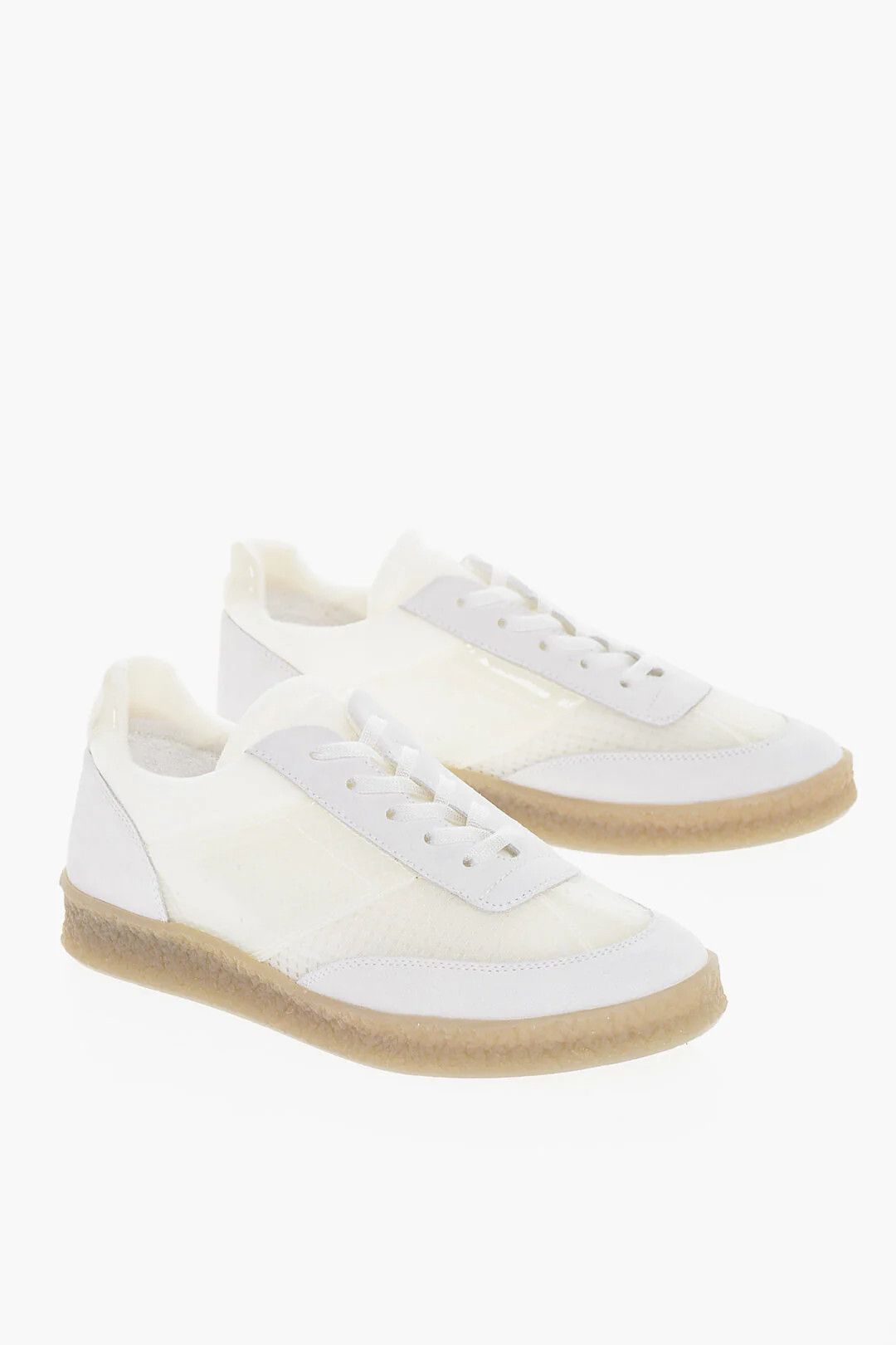 Maison Margiela og1mm0326 Suede Low-Top Sneakers in Beige Size US 8.5 / EU 41-42 - 2 Thumbnail