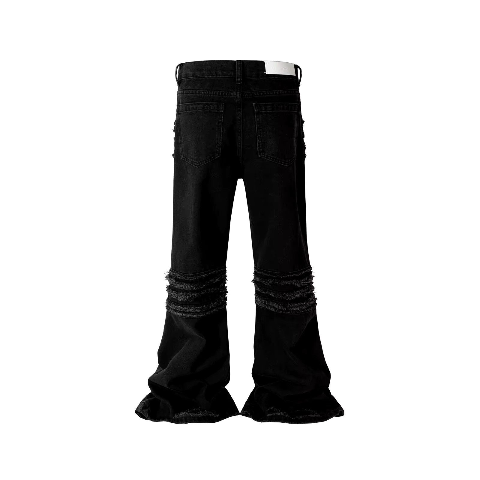 Japanese Brand × Jean Frayed Tassel Black Flare Jeans Size US 33 - 3 Thumbnail