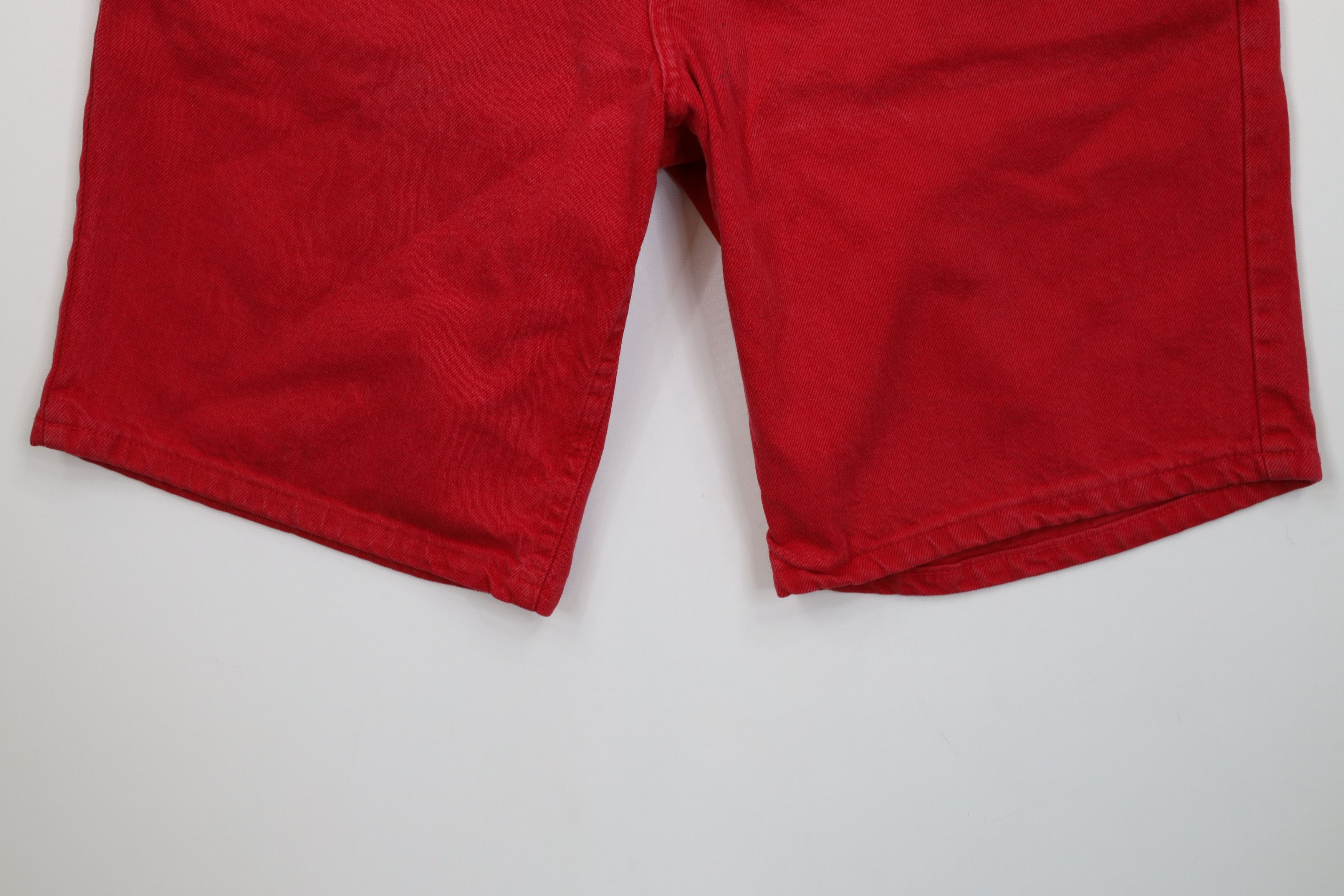 Perry Ellis Vintage 90s Perry Ellis Denim Jean Shorts Jorts Red USA Size US 30 / EU 46 - 4 Thumbnail
