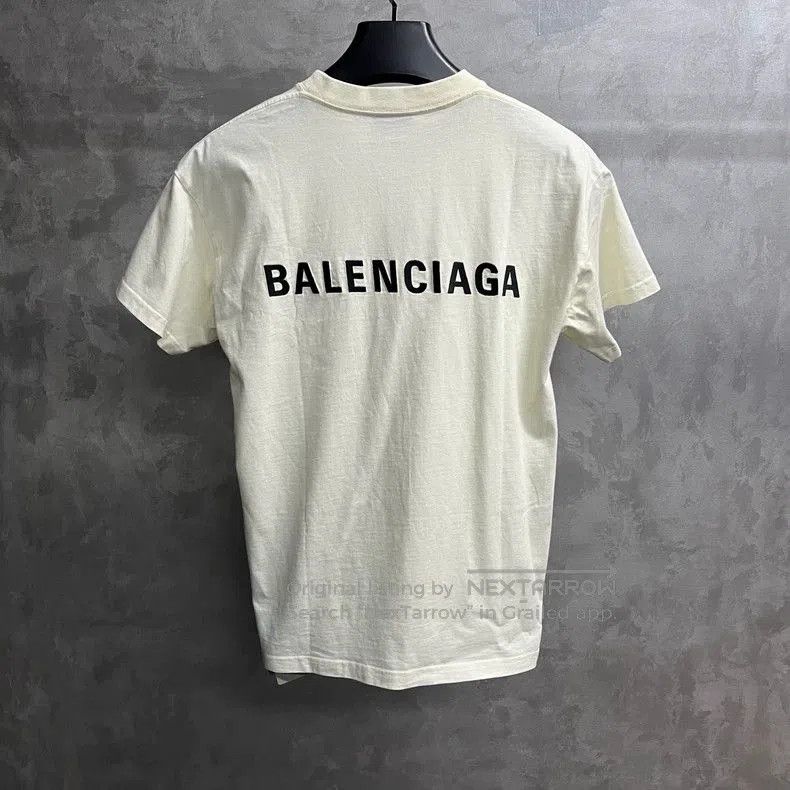 Balenciaga Balenciaga Beige Logo Print Oversized T-Shirt. Size US XXS / EU 40 - 2 Thumbnail