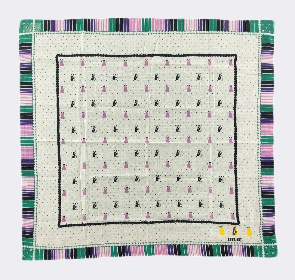 Japanese Brand Vintage Anna Sui Handkerchief Neckerchief Bandana H054E Size ONE SIZE - 1 Thumbnail