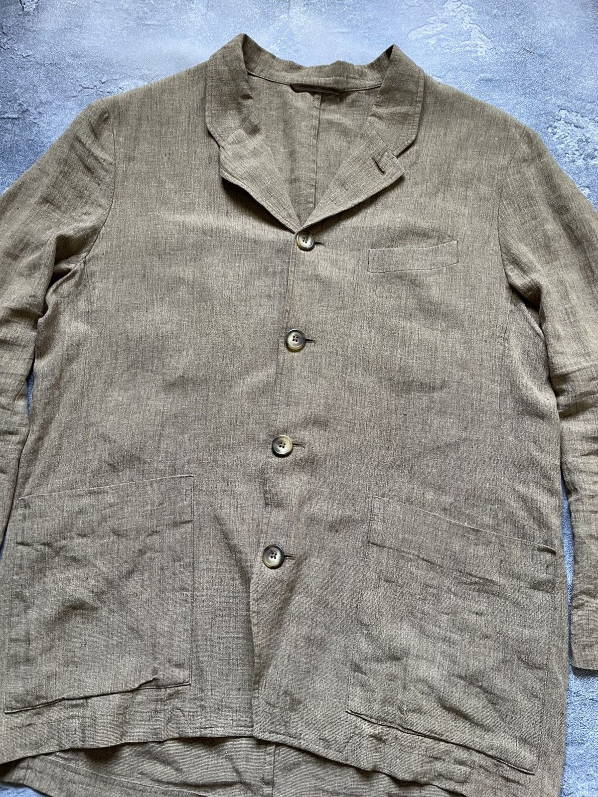 Dries Van Noten Vintage 90s Dries Van Noten Archival Linen Blazer Jacket Size 52S - 5 Thumbnail