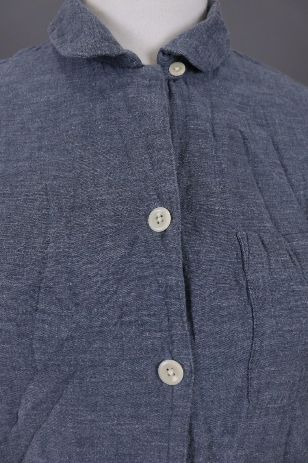 Designer Toast Blue Long Sleeve Button Down Blouse Shirt Size XS Size XS / US 0-2 / IT 36-38 - 2 Thumbnail