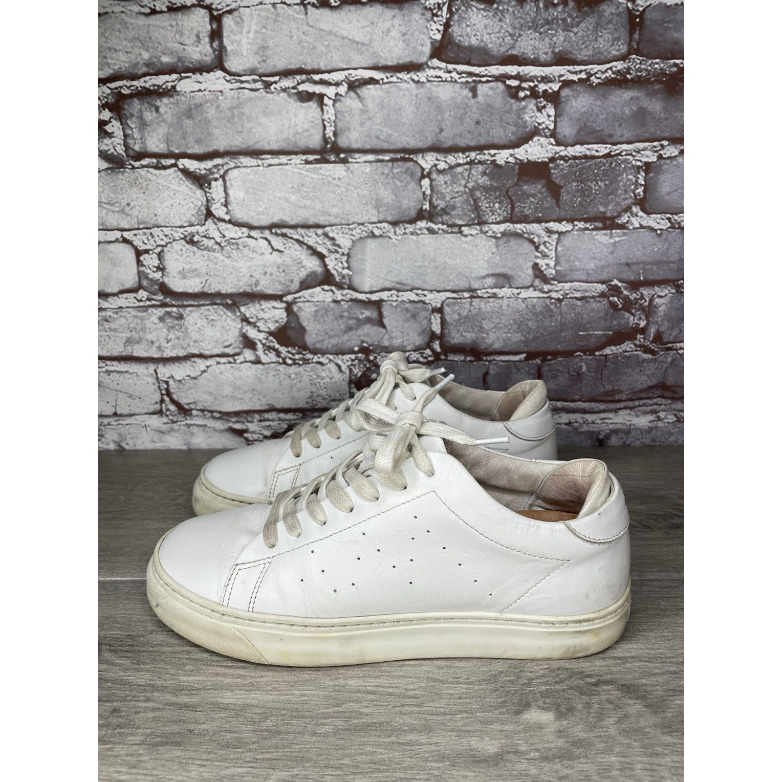 ALBA Alma Mater White Leather Lace Up Casual Sneakers Women’s Sz Size US 6.5 / IT 36.5 - 14 Thumbnail