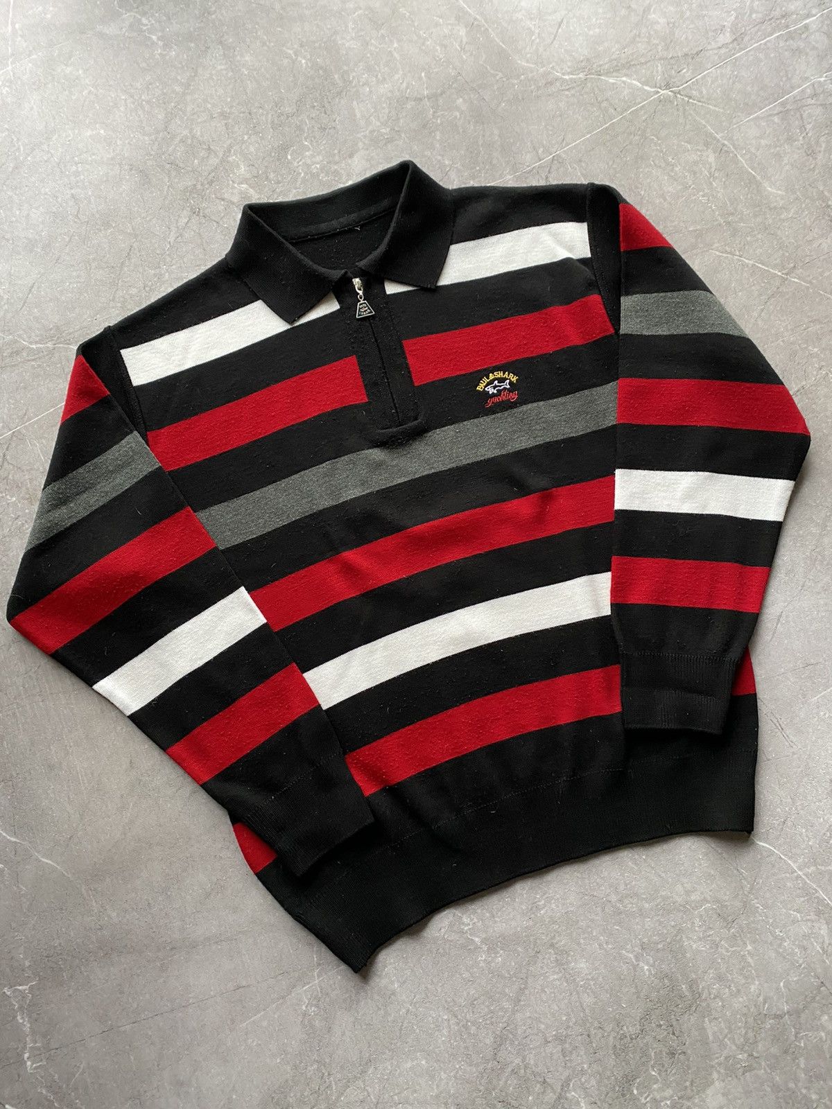 Paul & Shark Vintage Paul & Shark Yachting Sweater Pure Wool 1/3 Zip Size US M / EU 48-50 / 2 - 1 Thumbnail
