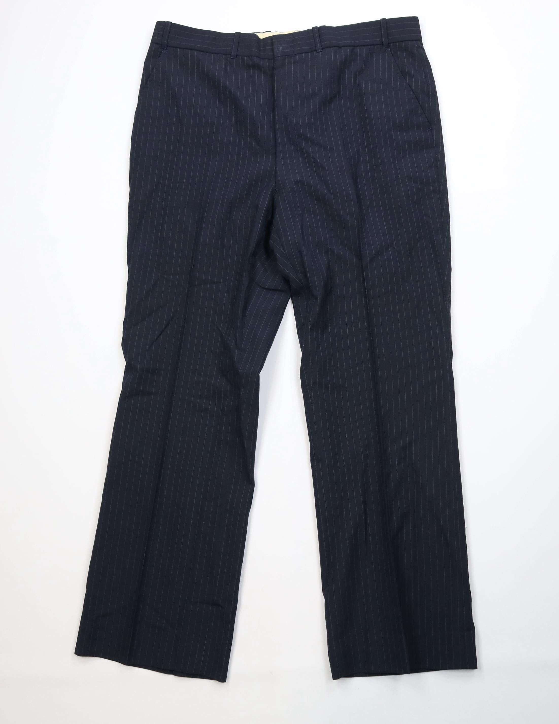 Vintage Vintage 70s Streetwear Knit Pinstriped Wide Leg Chino Pants Size US 36 / EU 52 - 1 Thumbnail