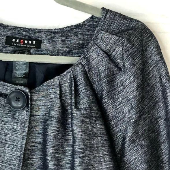 Liz Claiborne VINTAGE Axcess Liz Claiborne Cropped Coat Womens XL Gray Metallic Style Size XL / US 12-14 / IT 48-50 - 2 Thumbnail