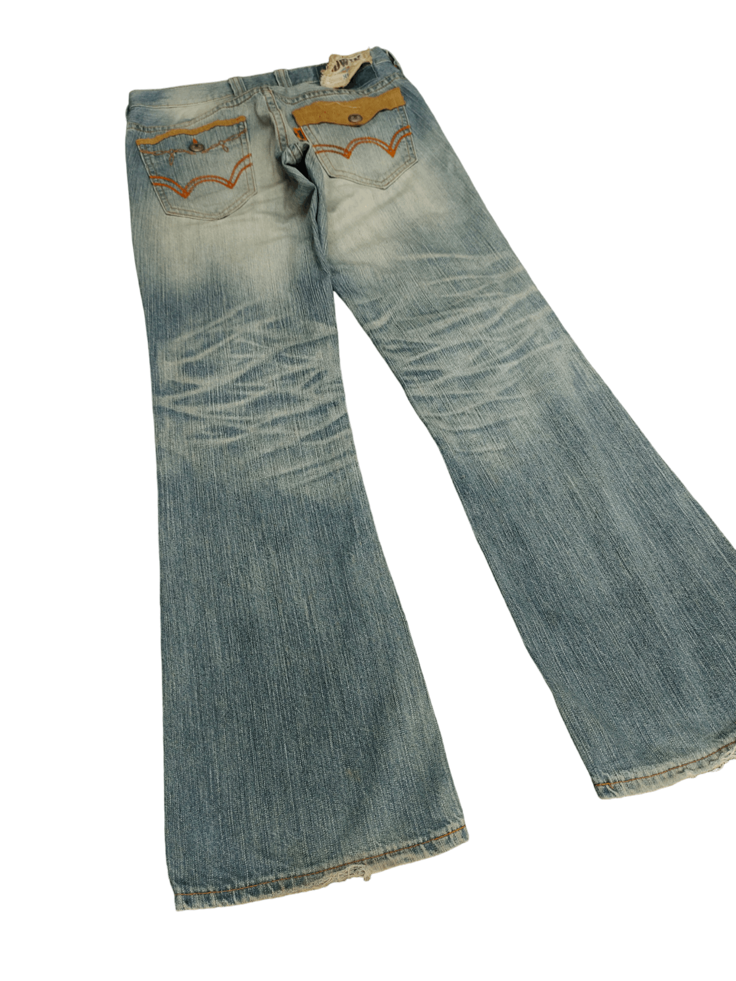 Edwin Flare Jeans Edwin XV Distress Faded Boot Cut Y2k Mudmax Size US 31 - 3 Thumbnail