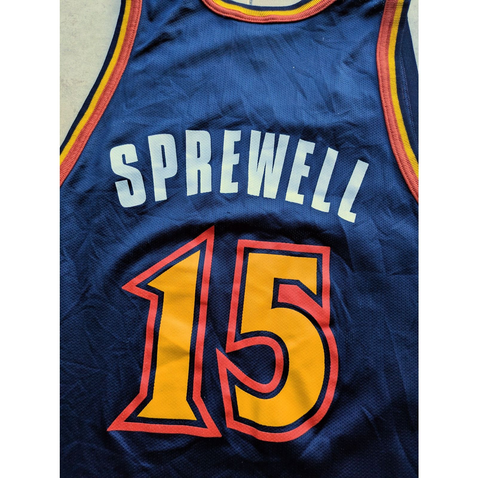 Champion × NBA SPREWELL 1997 Golden State Warriors 90s jersey 40 Bolt vtg Size US M / EU 48-50 / 2 - 6 Thumbnail