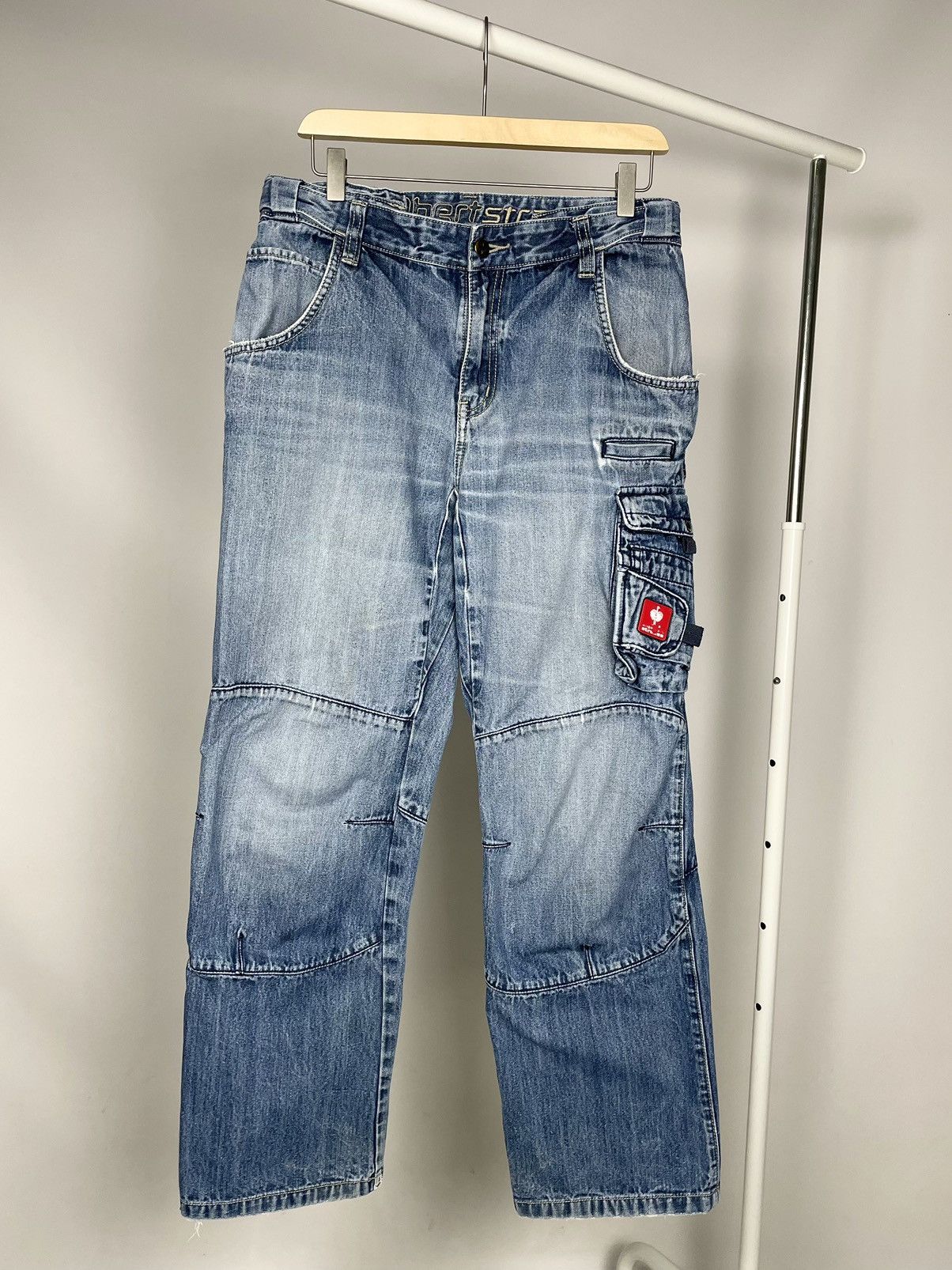 Carhartt Engelbert Strauss Vintage Faded Workwear Cargo Denim Jeans Size US 32 / EU 48 - 1 Thumbnail
