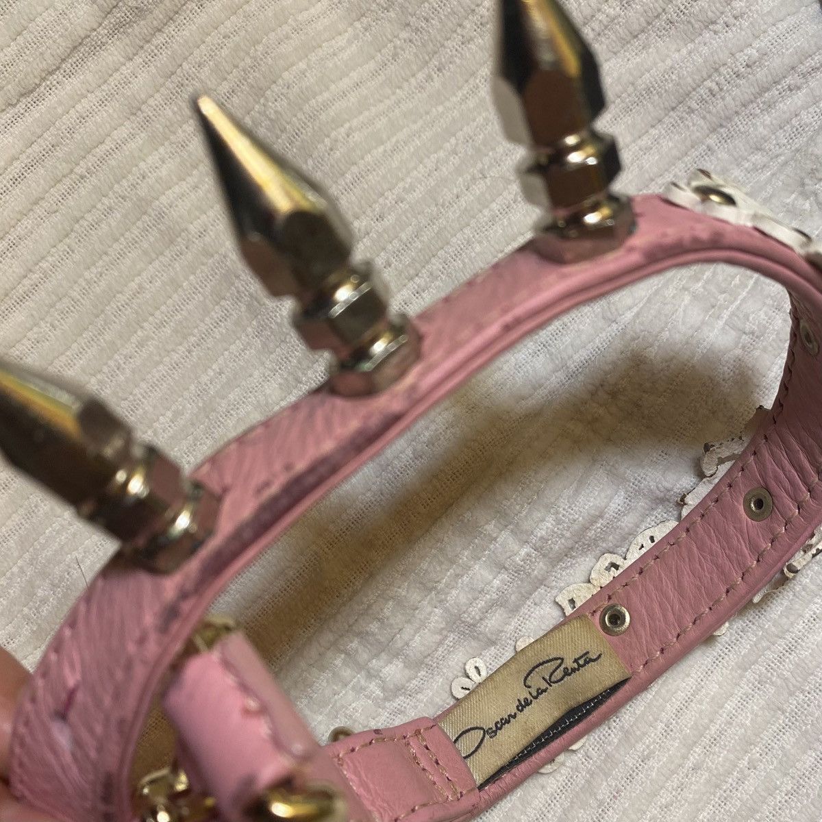Oscar De La Renta Vintage Leather De La Renta Punk Daisy Choker Size ONE SIZE - 2 Thumbnail