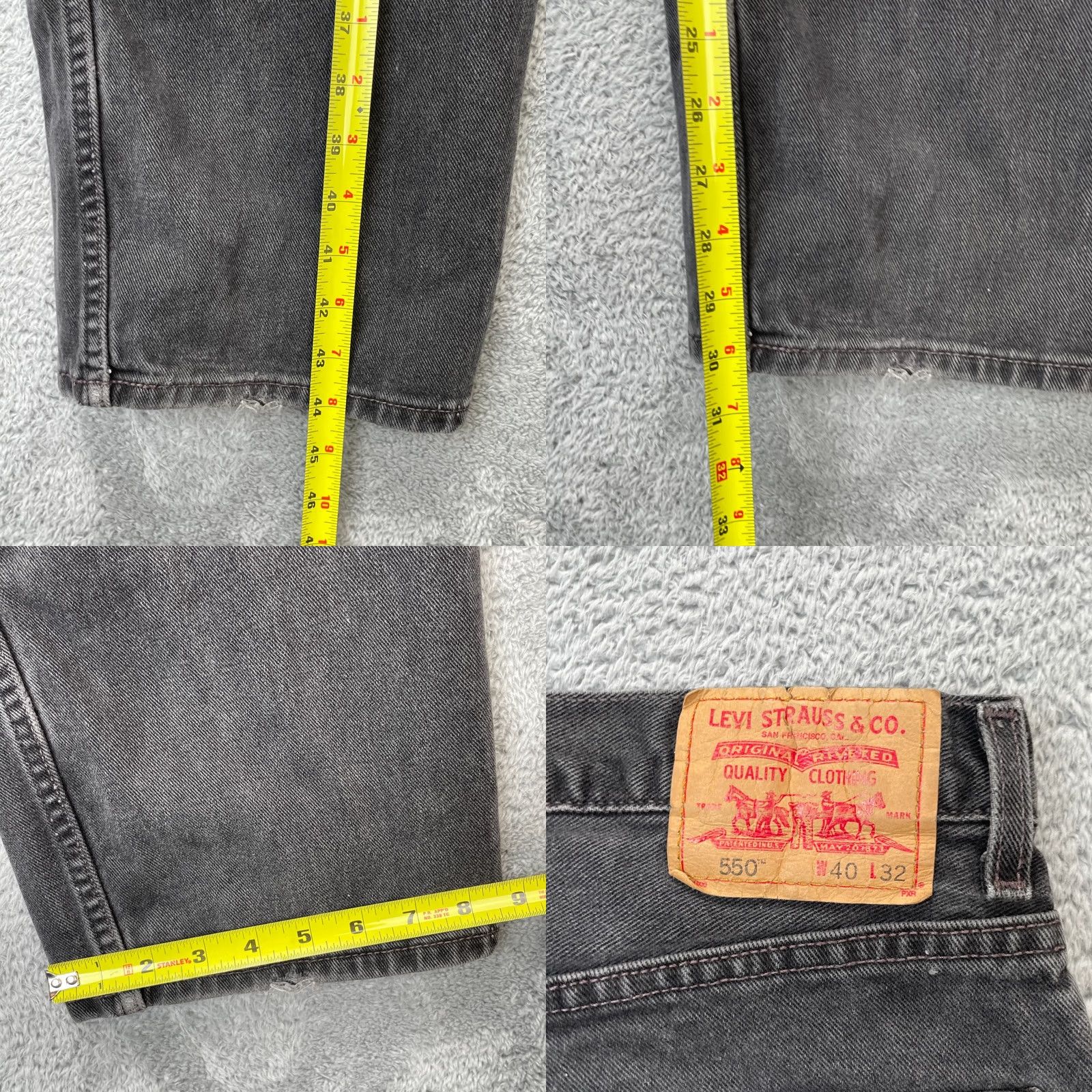 Levi's Levis 550 Jeans Mens 40x31 Black Relaxed Straight Denim Cotton Mid Rise Size US 40 / EU 56 - 8 Thumbnail