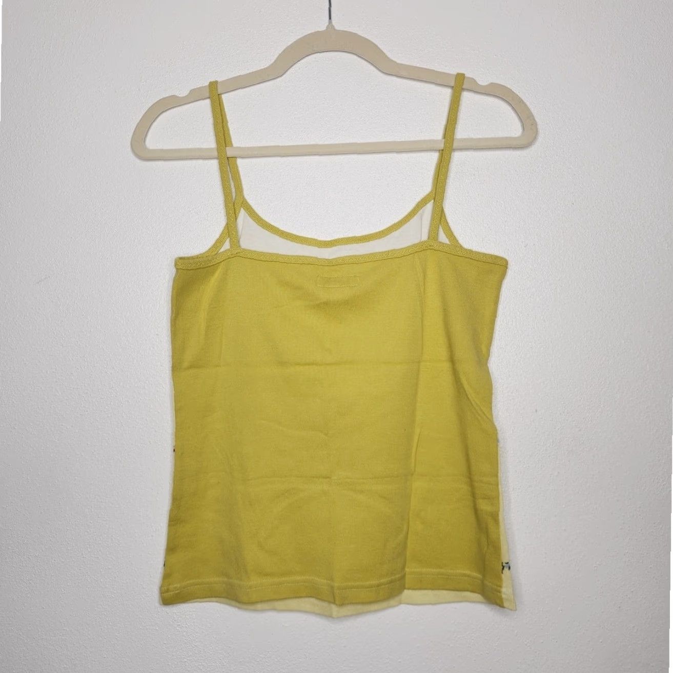 VINTAGE Unionbay Cami Tank Top Woman M Yellow 90s Floral Flowers NWT