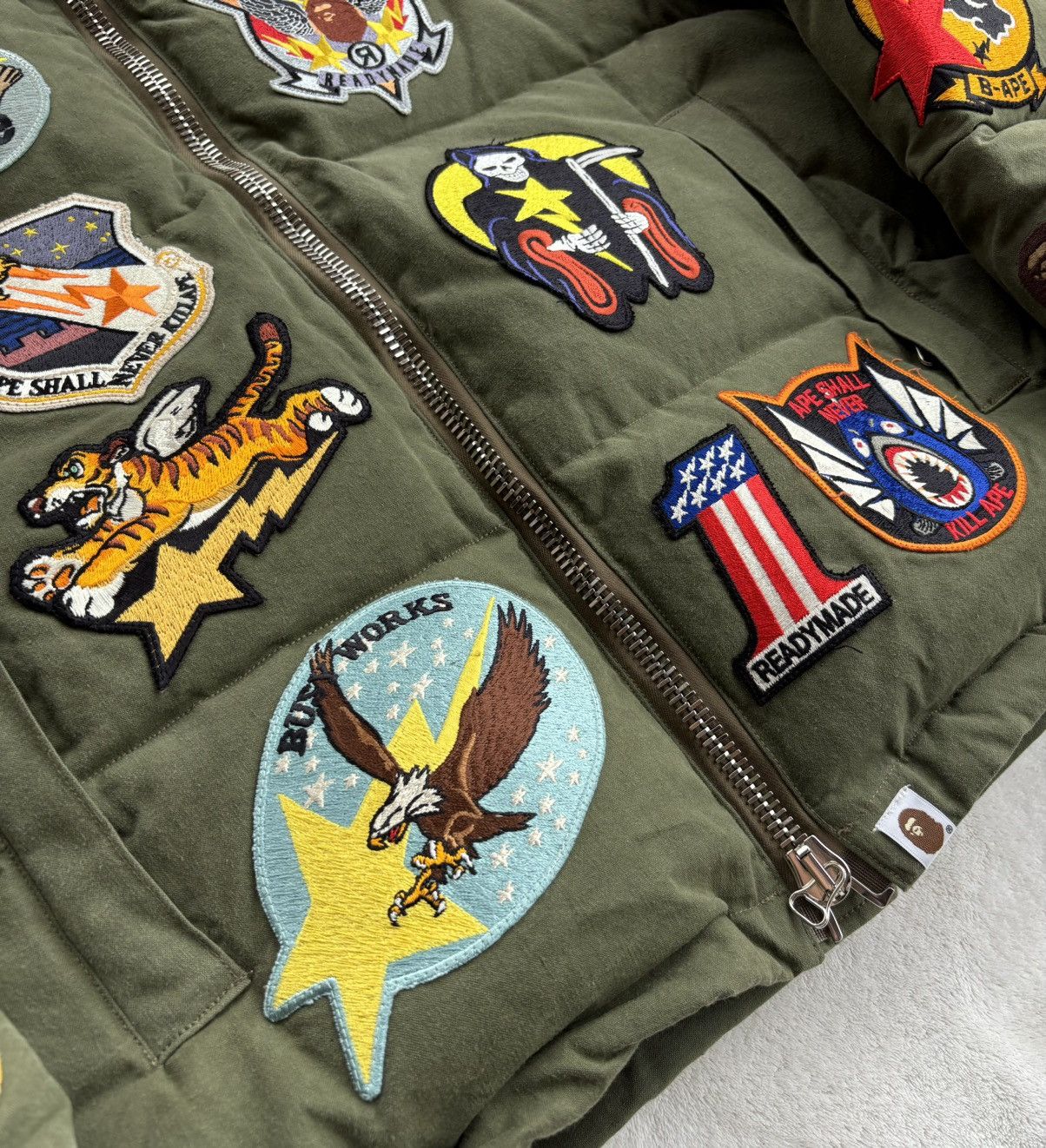 Bape Bape x ReadyMade Tiger/Shark Patch Down Parka Size US XL / EU 56 / 4 - 6 Thumbnail
