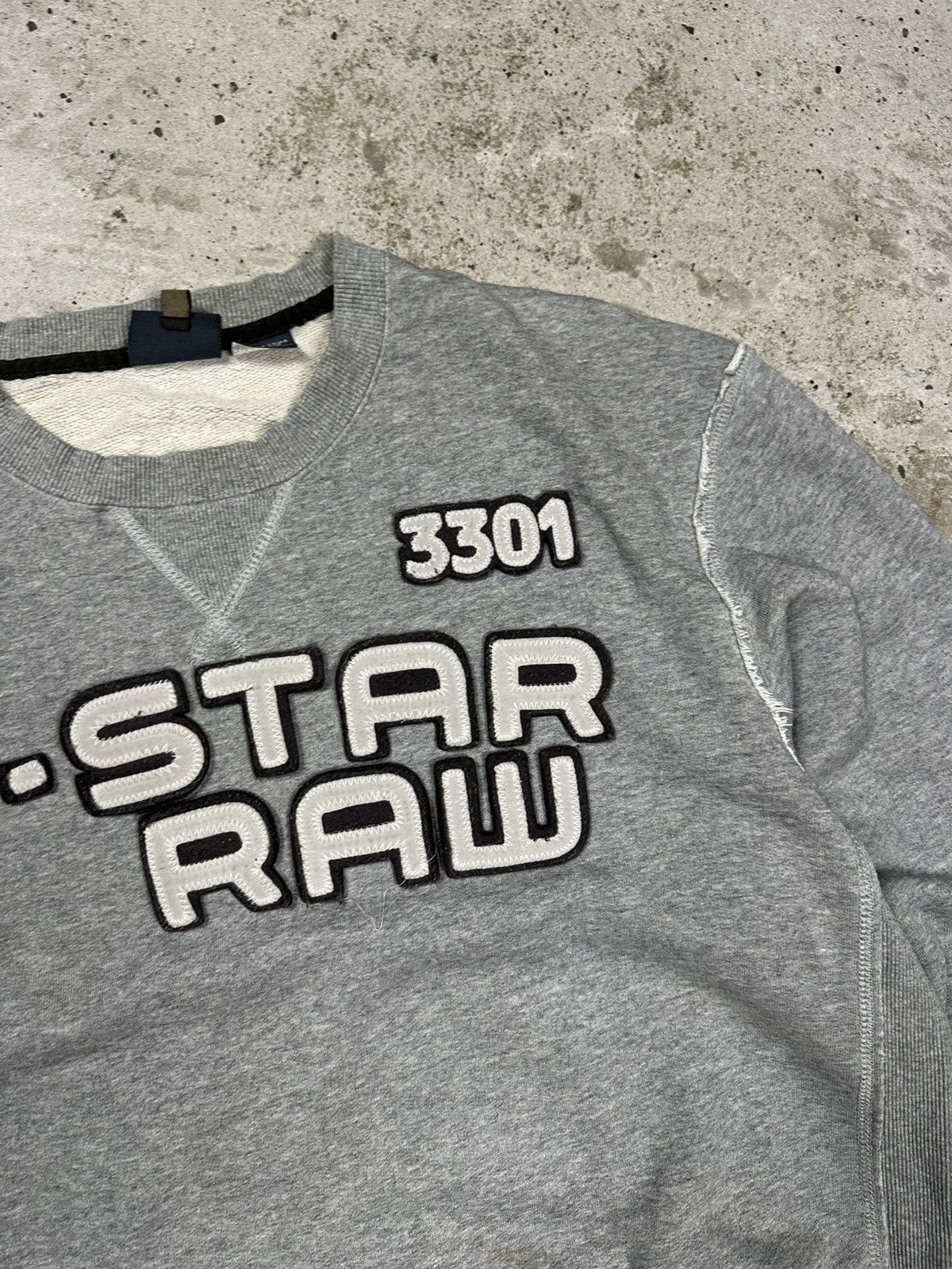 G-Star Vintage Y2K G Star Raw Distressed Crewneck Sweatshirt Logo Size US XL / EU 56 / 4 - 9 Thumbnail