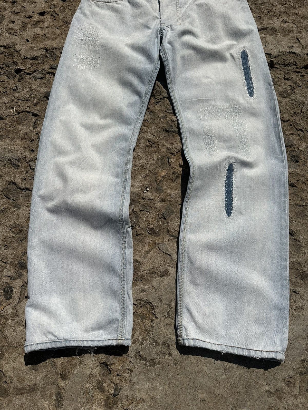 Diesel × Vintage Vintage Y2K Diesel Patched Distressed Jeans Pants Size US 34 / EU 50 - 7 Thumbnail