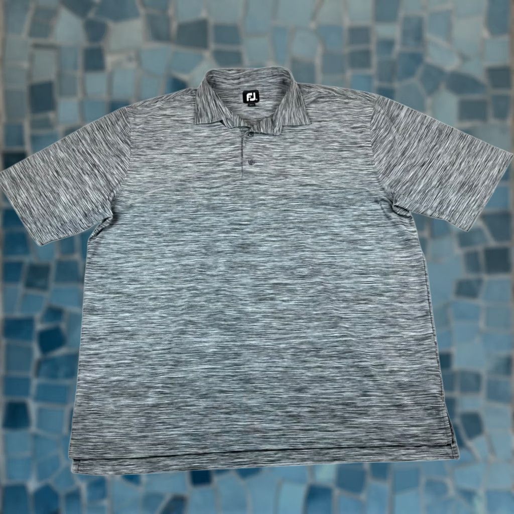Footjoy FootJoy Polo Men's 2XL Stretch Short Sleeve Golf Embroidered Gray Marled Size US XXL / EU 58 / 5 - 1 Thumbnail