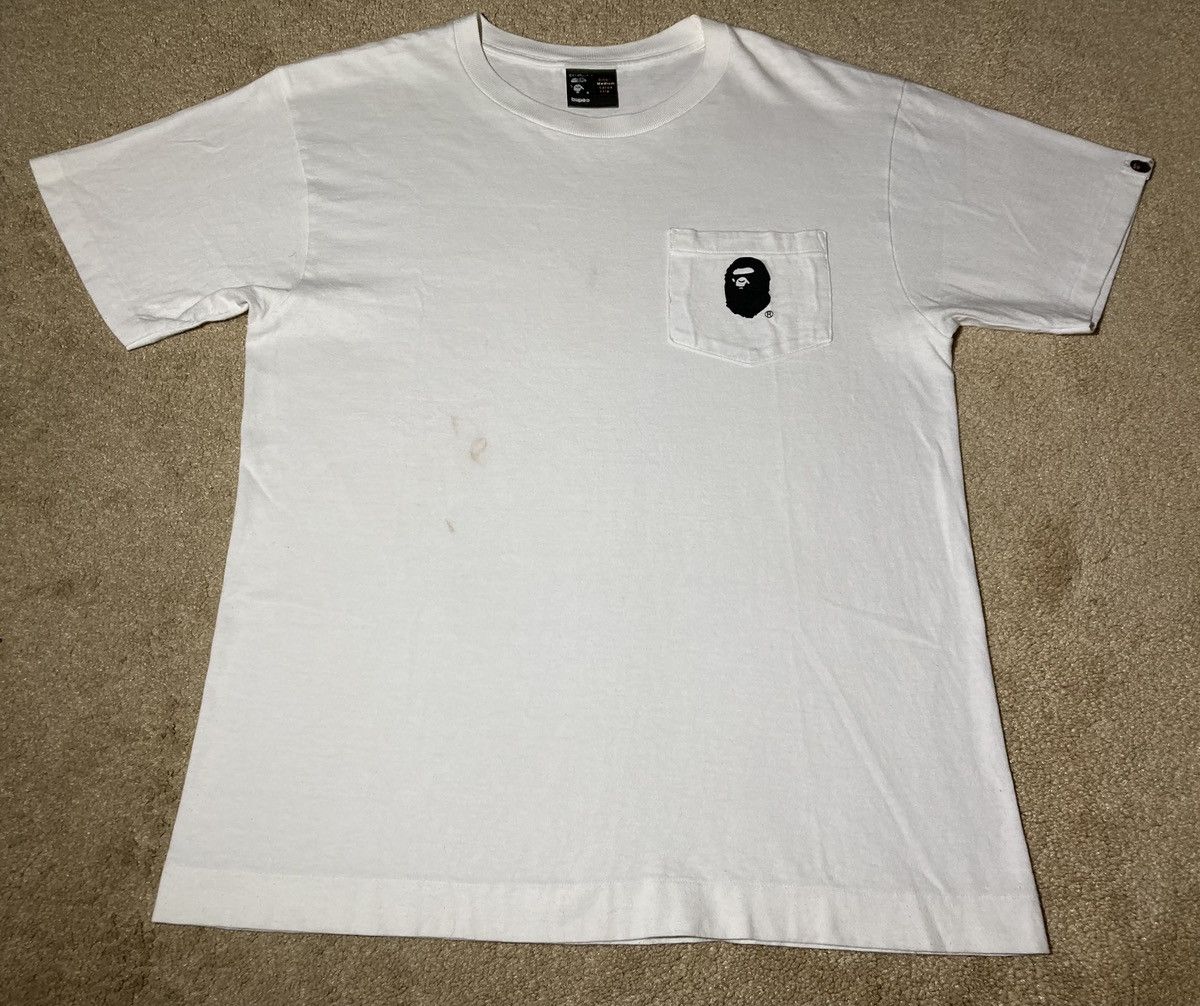 Bape 2004 Bape Pocket Tee White Logo Medium Ape Face OG Nigo 90s Size US M / EU 48-50 / 2 - 2 Thumbnail