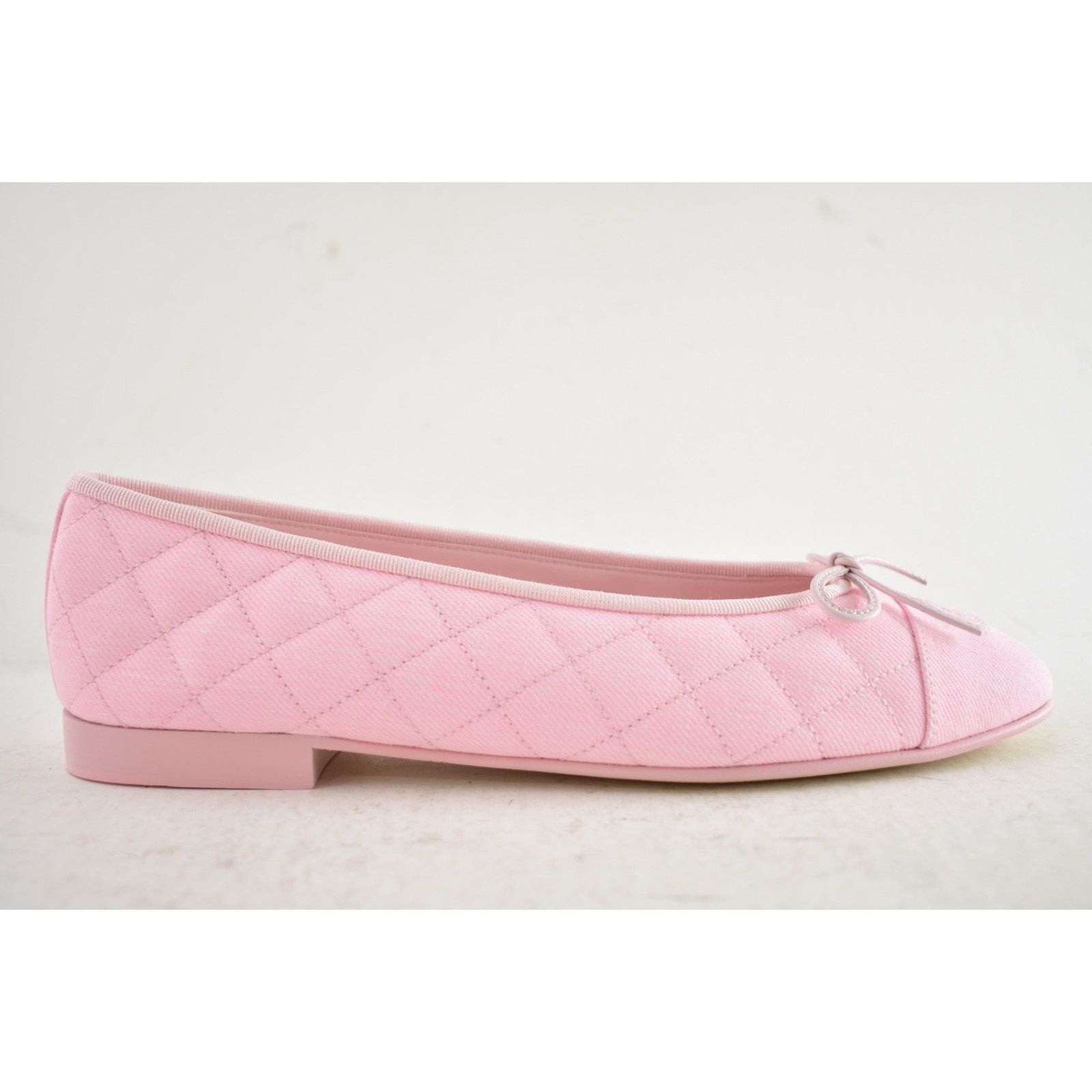 Chanel Chanel Light Pink Denim Quilted Ballet Flat 37.5 Size US 7.5 / IT 37.5 - 2 Thumbnail