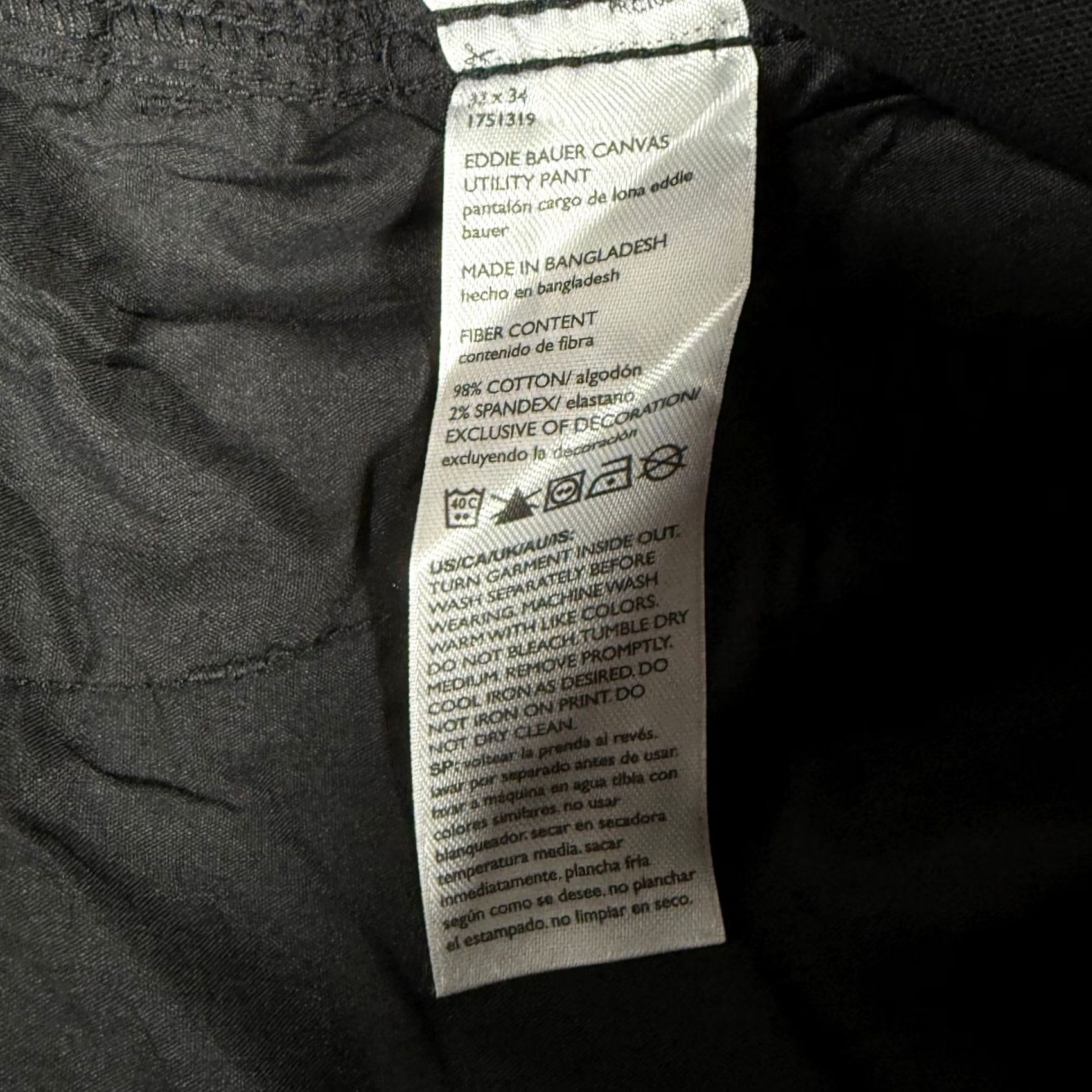 Eddie Bauer Eddie Bauer Canvas Utility Pants Mens 32x34 Black Stretch Outdoor Work Gorpcore Size US 32 / EU 48 - 5 Thumbnail