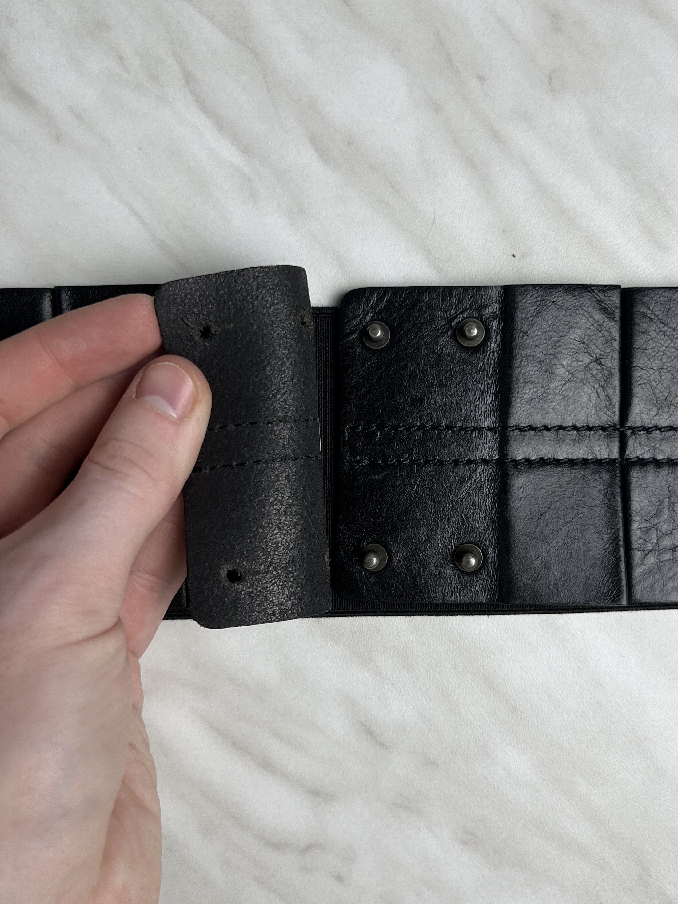 plein sud Plein Sud Wide Leather Belt (Y0184) Size ONE SIZE - 2 Thumbnail