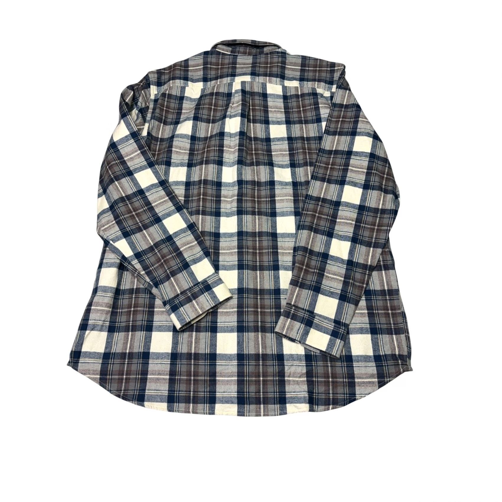 Vintage LL Bean Traditional Fit Flannel Shirt Mens Large Tall Blue Plaid Cotton 228056 Size US L / EU 52-54 / 3 - 5 Thumbnail