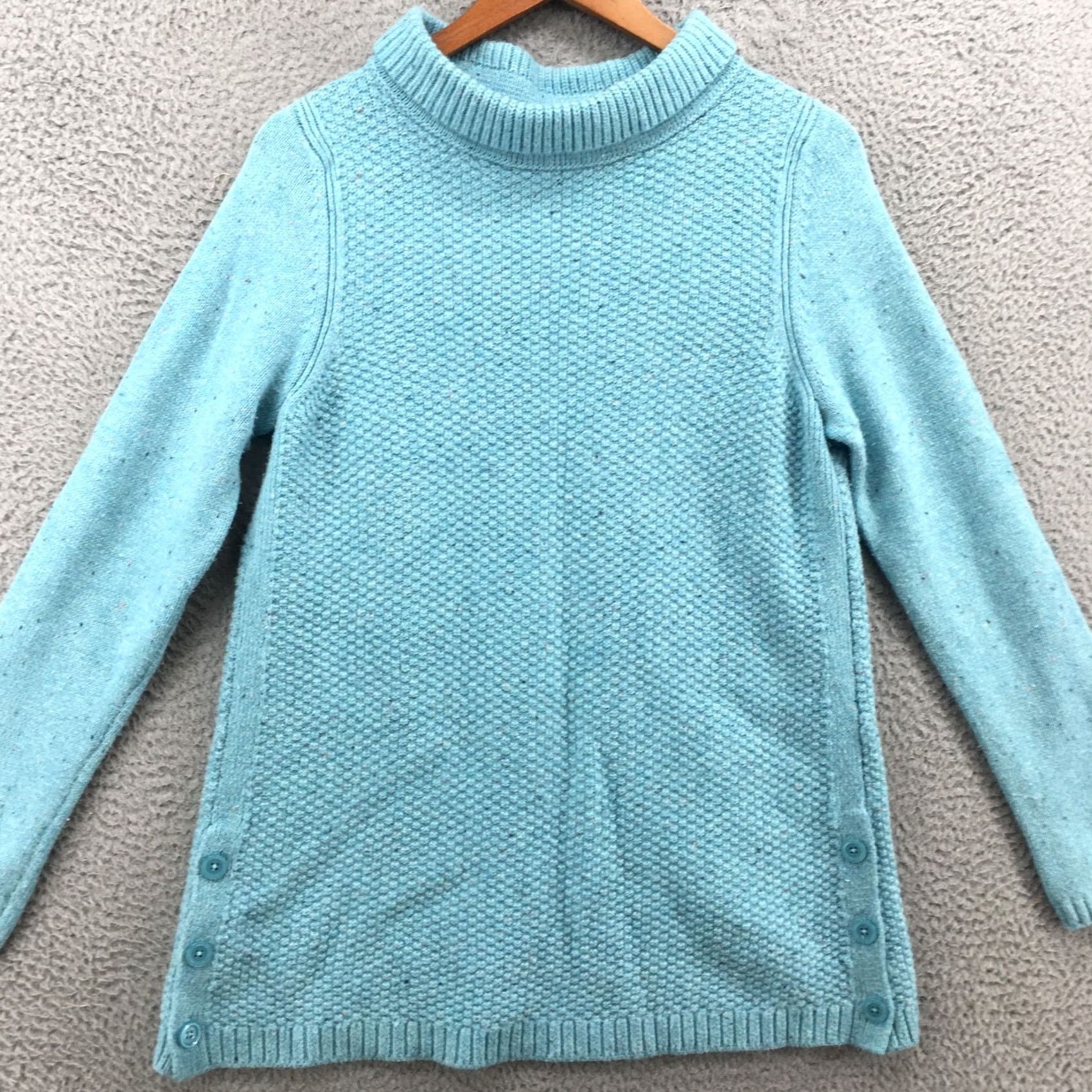 Talbots Talbots Sweater Shirt Women's L Teal Mock Neck Pullover Casual Long Sleeve Knit Regular Modern Sleek Knitwear Size L / US 10 / IT 46 - 2 Thumbnail