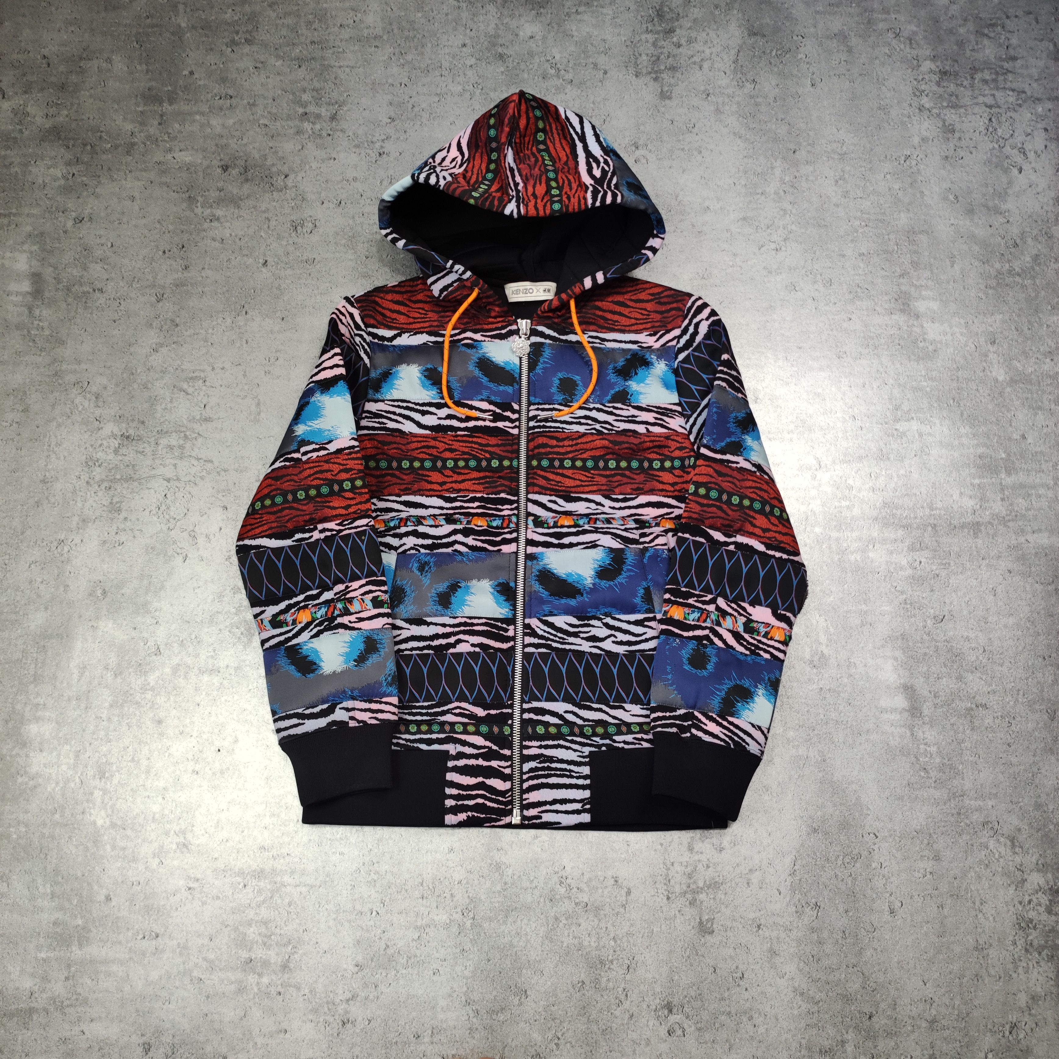 image of Kenzo Paris X H&m Multicolor Tiger Zip Hoodie, Men's (Size XS)