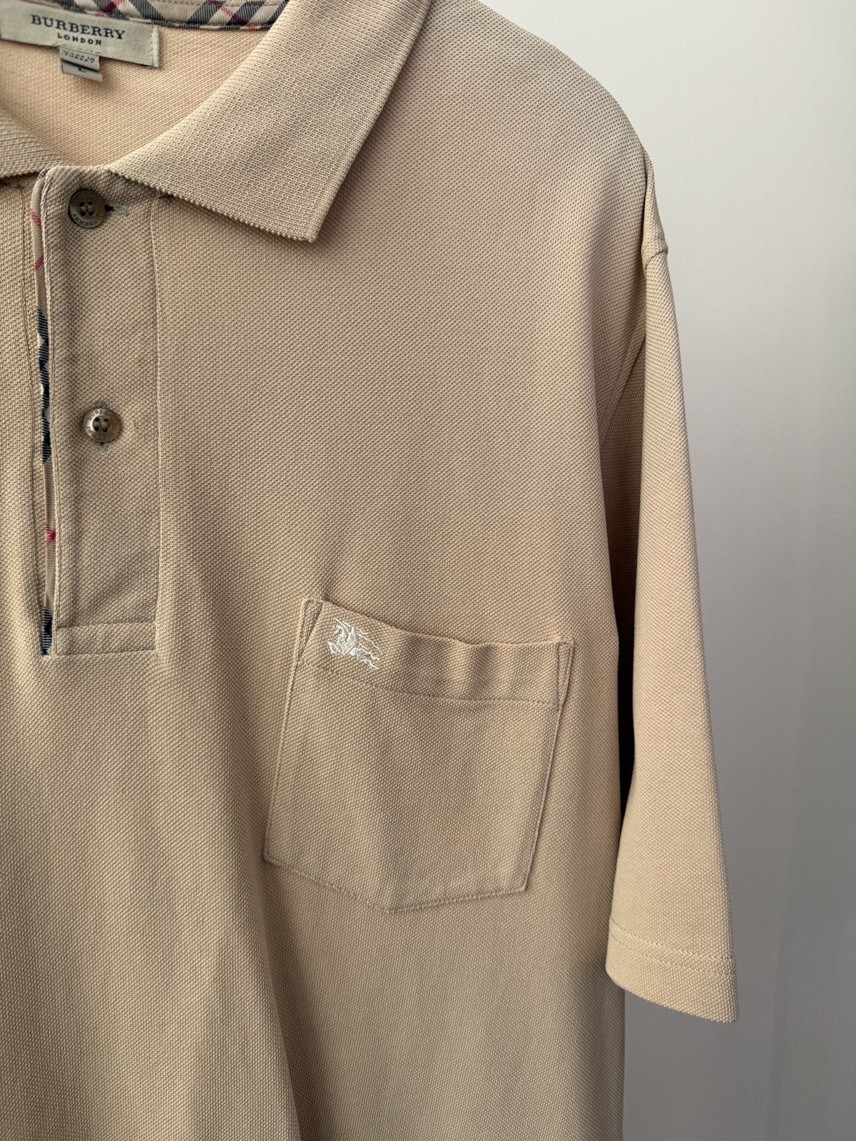 Burberry Vintage Burberry London Beige Polo Shirt Cotton Classic Fit Size US L / EU 52-54 / 3 - 4 Thumbnail