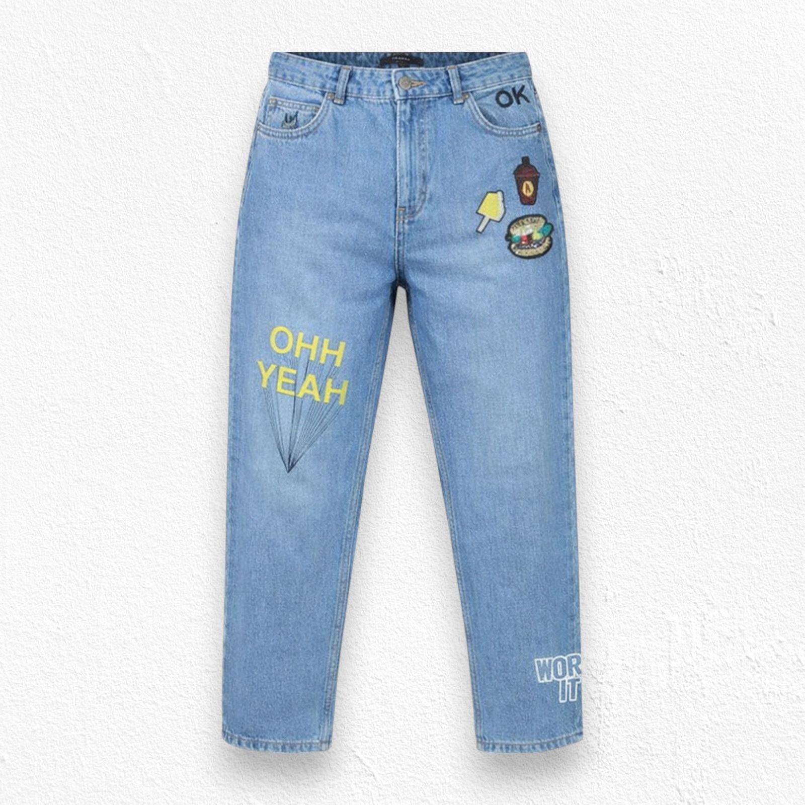 Zara Zara Embroidered Straight Jeans Size 8 Size 30" / US 8 / IT 44 - 1 Thumbnail
