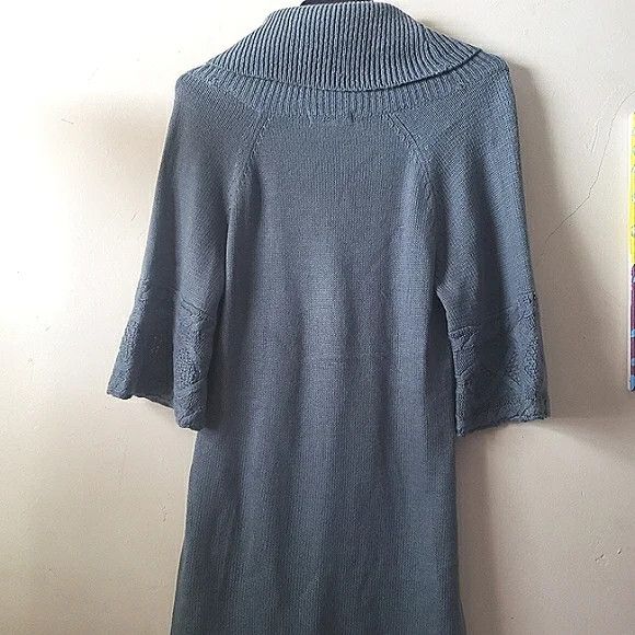 Other One A Aqua Blue Cowl Neck Sweater with Bell Sleeves, Size M Size M / US 6-8 / IT 42-44 - 3 Thumbnail