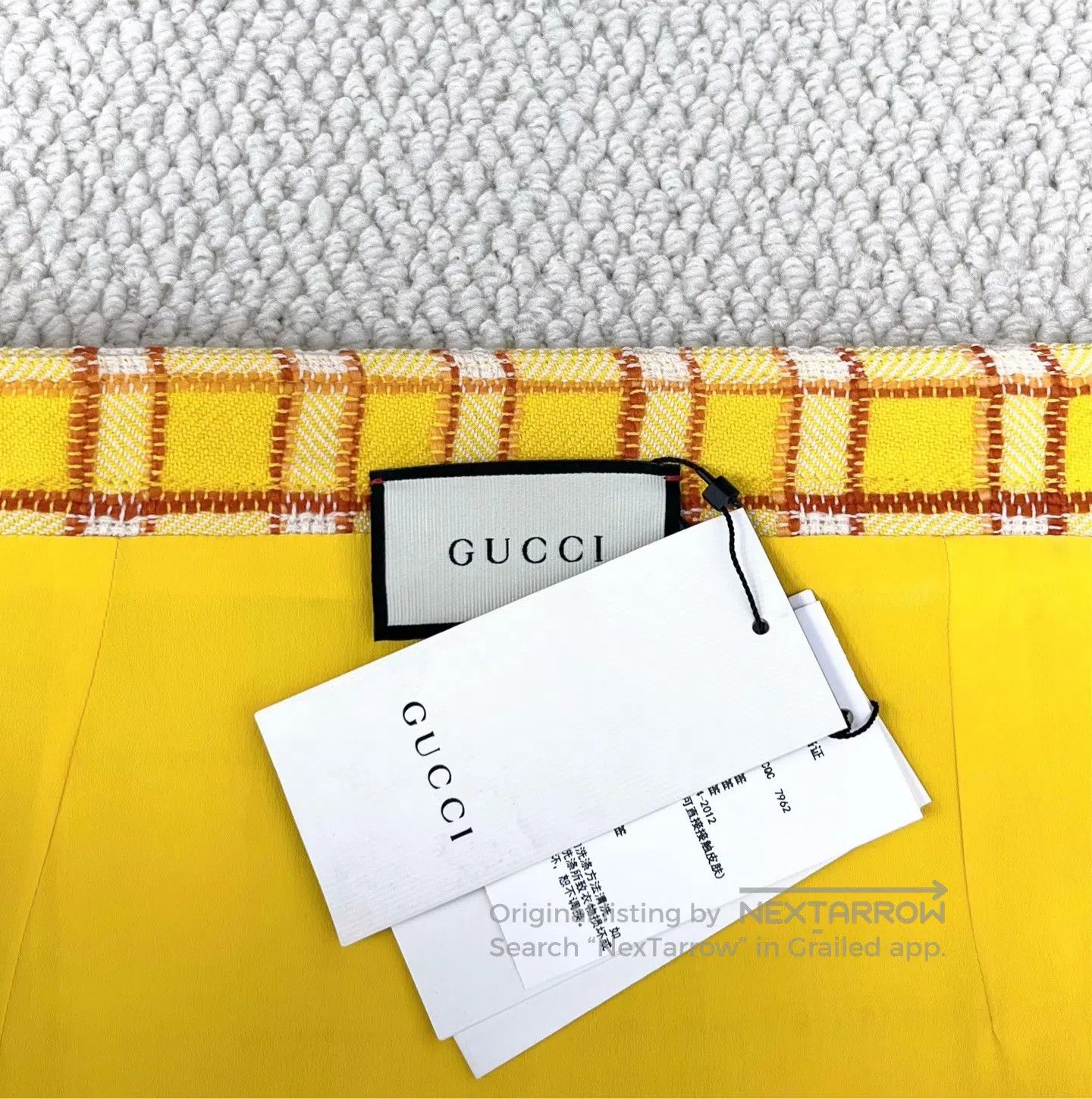 Gucci Guicci Bright Yellow Plaid Woven Wool Skirt| Size M / US 6-8 / IT 42-44 - 3 Thumbnail