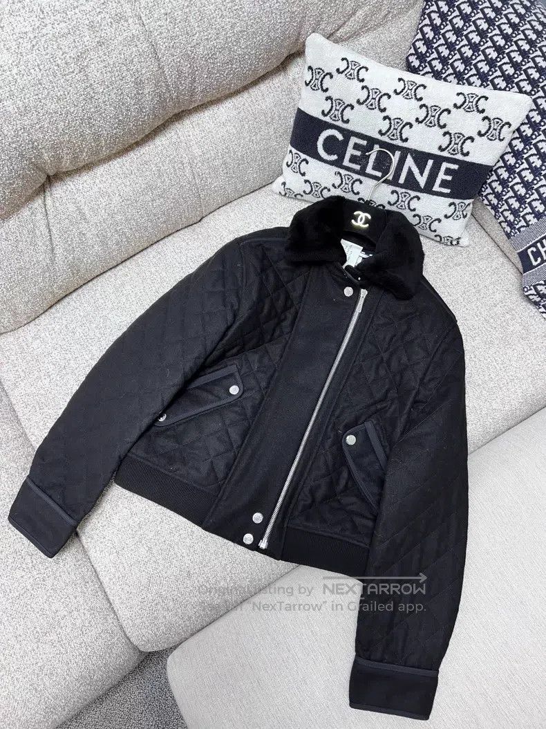 Hermes Hermes Black Diamond Quilted Wool Pilot Jacket Cotton Coat Size XS / US 0-2 / IT 36-38 - 2 Thumbnail