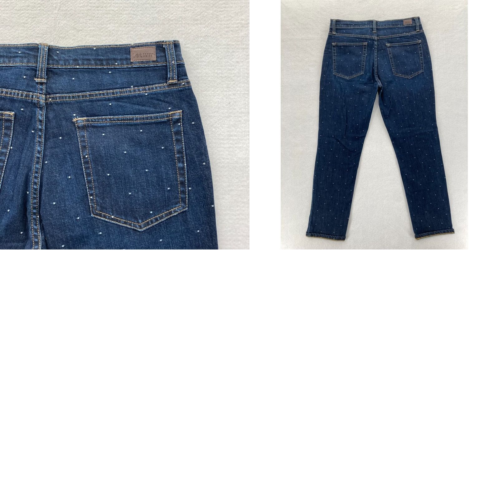 Lee Lee Modern Series Jeans Women's 10 Girlfriend Dark Wash Blue Stretch Denim Pants Size 32" / US 10 / IT 46 - 9 Thumbnail