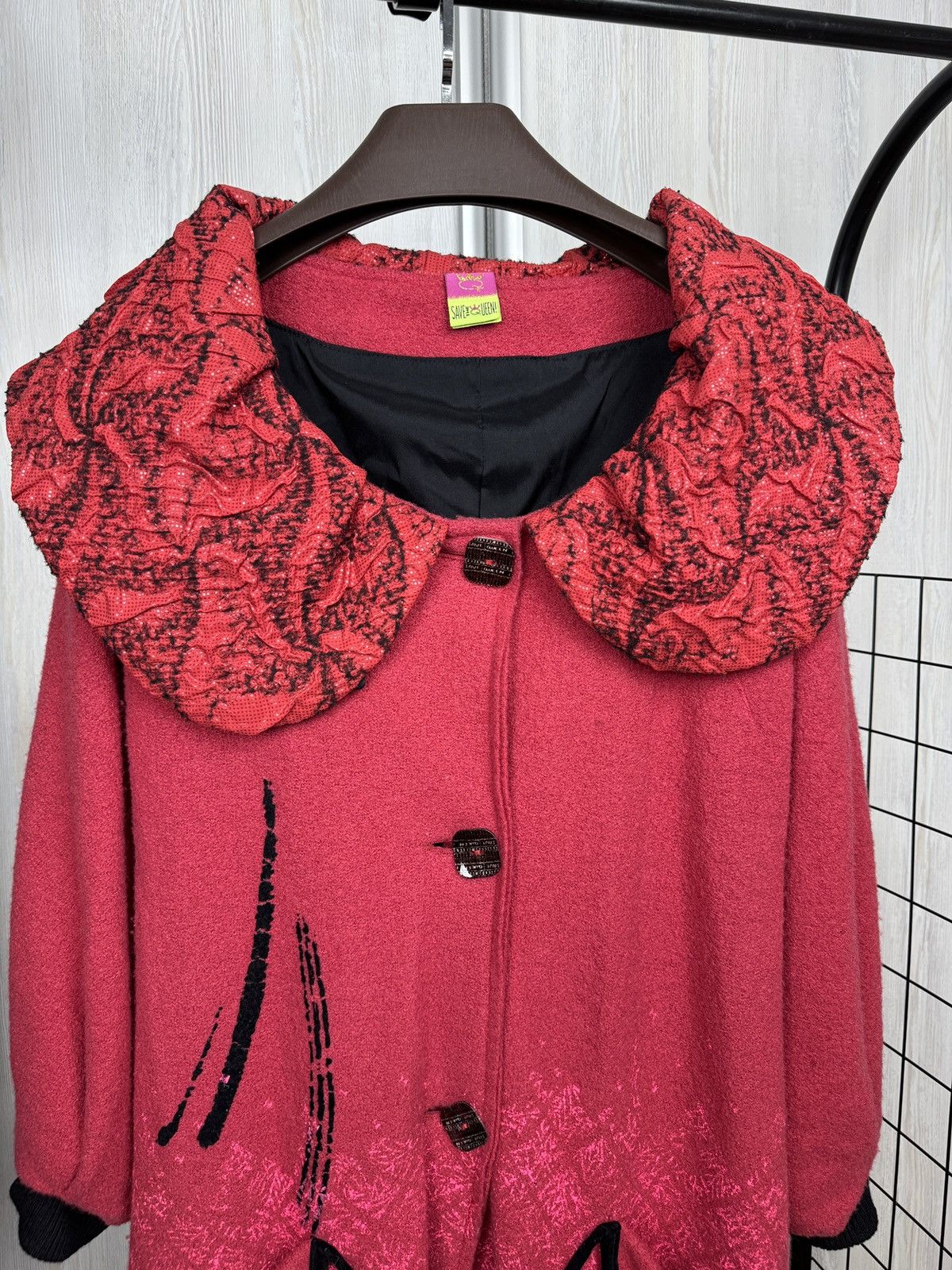 If Six Was Nine Save the Queen red pure cashmere avant garde vintage coat Size M / US 6-8 / IT 42-44 - 3 Thumbnail