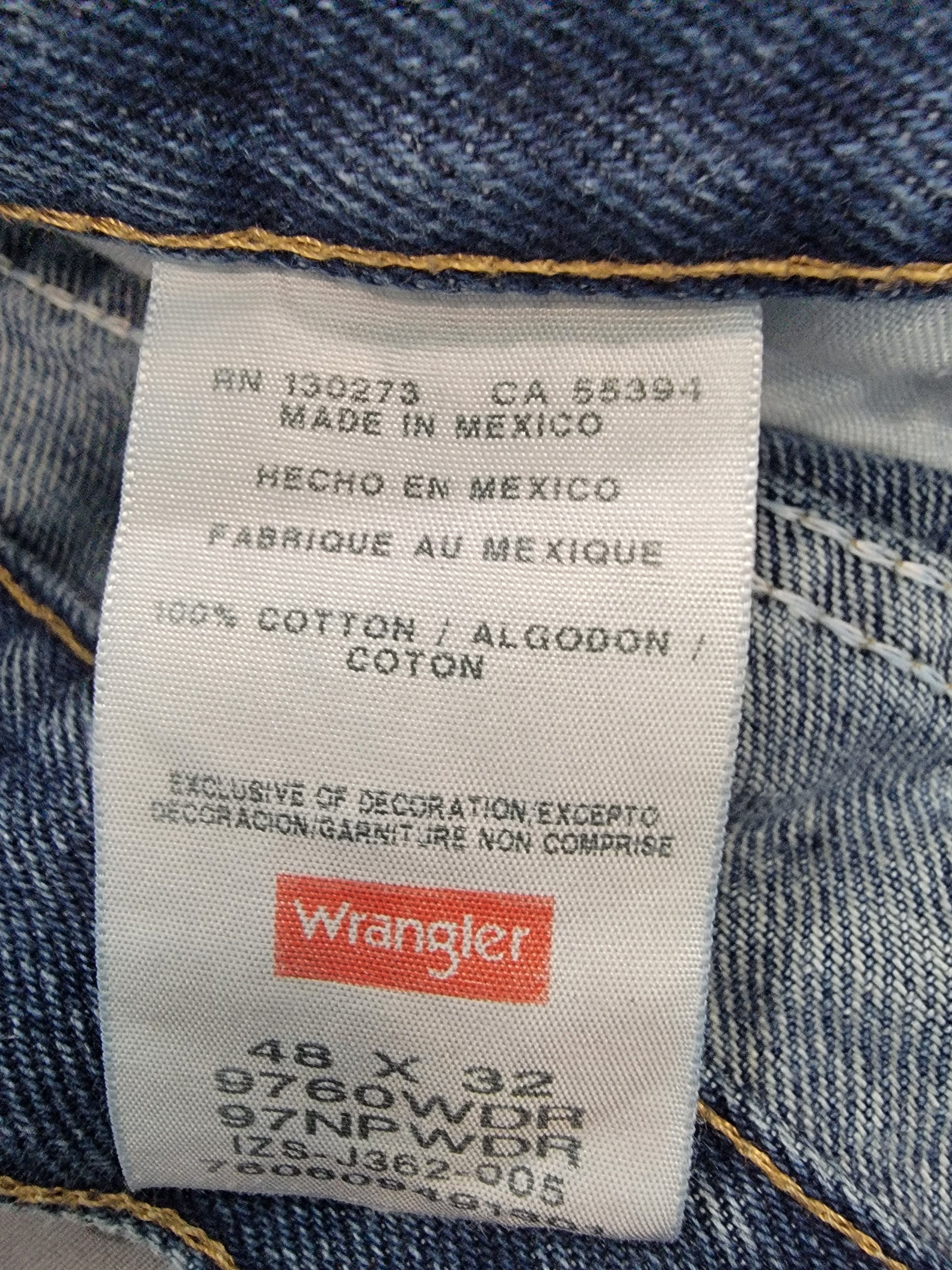 Other Wrangler Jeans Mens 48x32 Blue Denim Relaxed Straight Leg Size US 44 / EU 60 - 3 Thumbnail