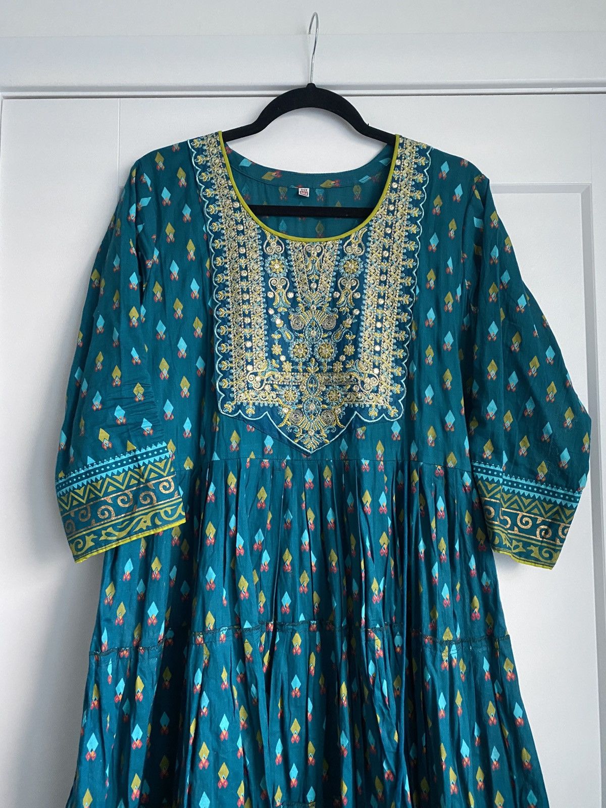 Other Teal Blue Embroidered & printed Anarkali Kurta Flare Fairy Size XL / US 12-14 / IT 48-50 - 2 Thumbnail