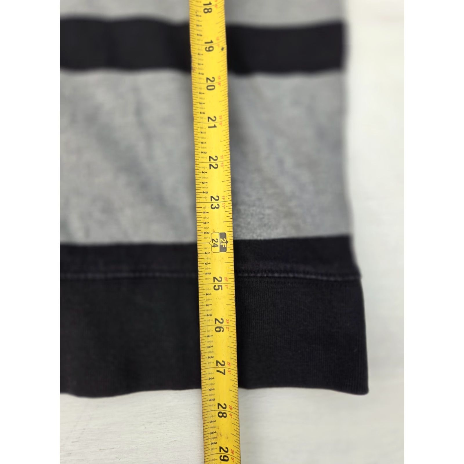 American Eagle Outfitters American Eagle Hoodie Men S Gray Black White Striped 1/4 Button Multicolor Cotton Pullover Long Sleeve Regular Size Size US S / EU 44-46 / 1 - 7 Thumbnail